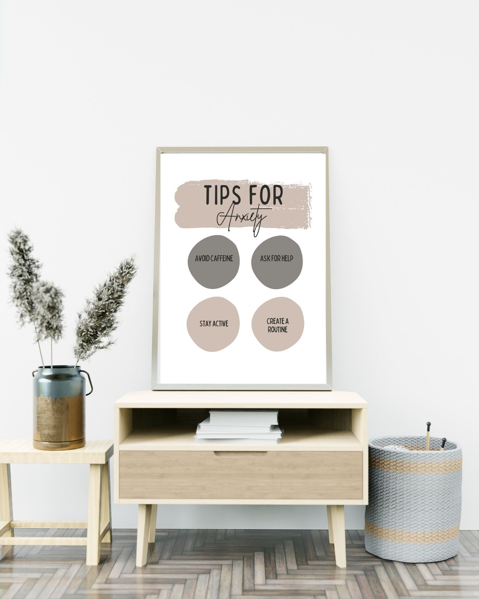 Tips For Anxiety (Purple) Print Poster, Therapy/ Mental Health Poster, Office/Wall/Room Decor, Counselor 5 Different Sizes