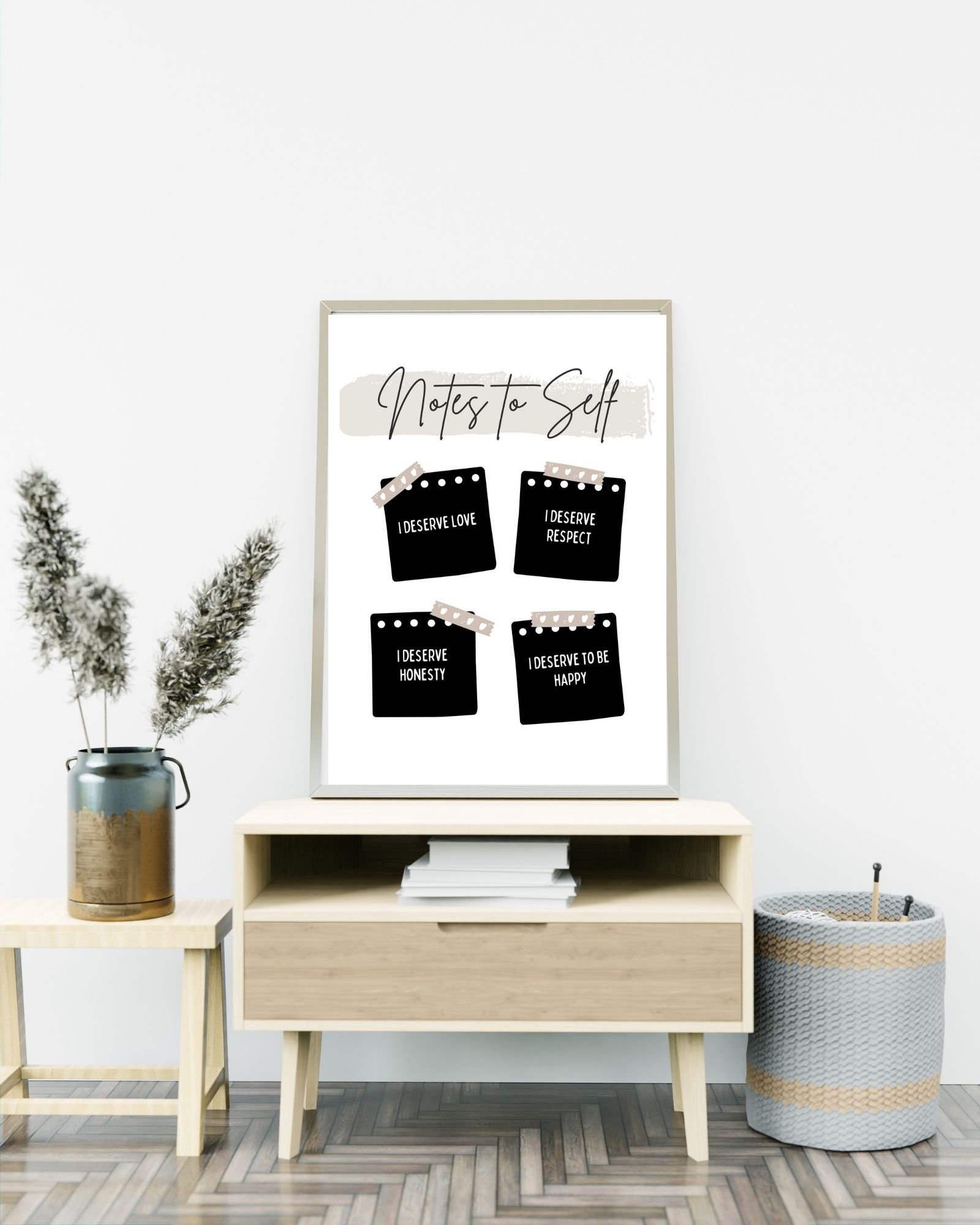Notes To Self (White) Print Poster, Therapy/ Mental Health Poster, Office/Wall/Room Decor, Counselor 5 Different Sizes