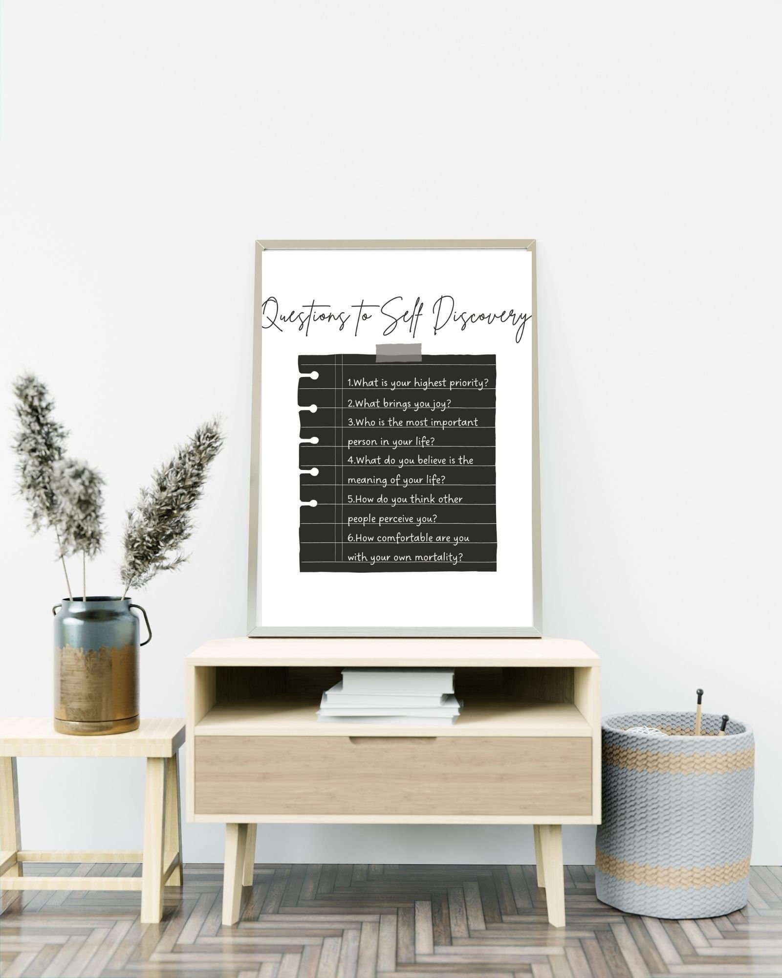 Questions For Self Discovery (White) Print Poster, Therapy/ Mental Health Poster, Office/Wall/Room Decor, Counselor 5 Different Sizes