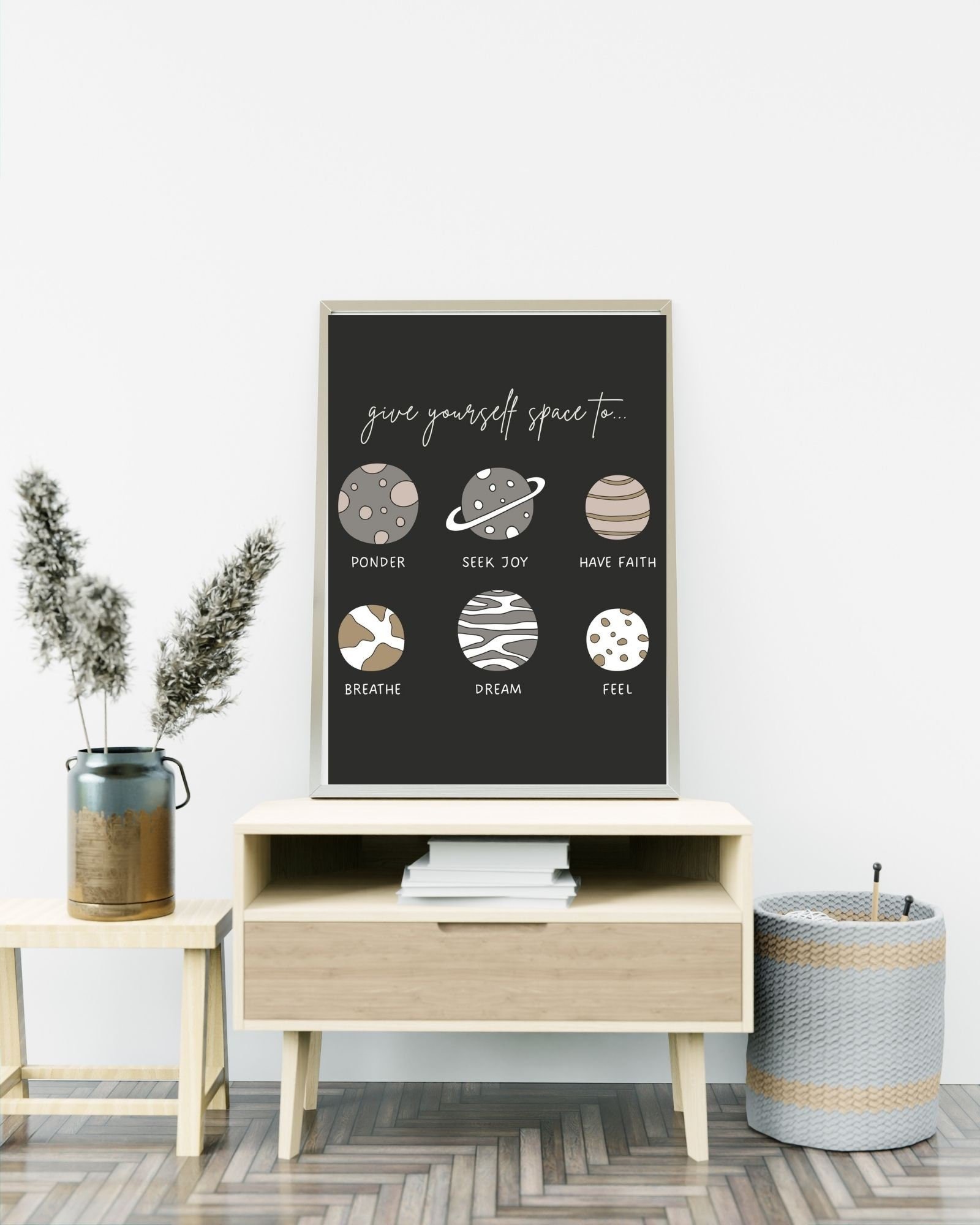 Give Yourself Space to Black) Print Poster, Therapy/Mental Health/ Office/Wall/Room Decor, Counselor 8x10,11x14,16x20, 18x24,&24x30