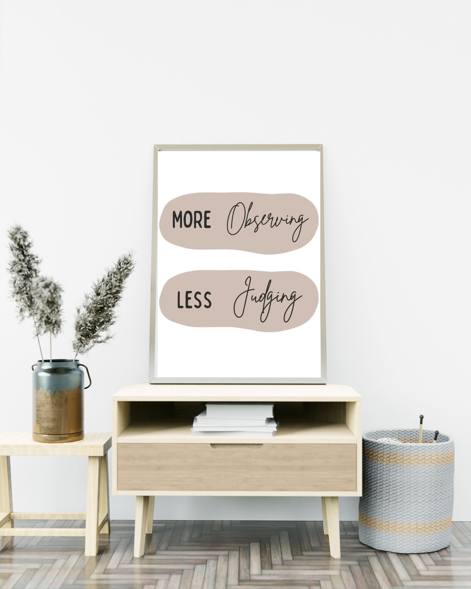 More Observing Less Judging (Purple) Print Poster, Therapy/Mental Health/ Office/Wall/Room Decor, Counselor 8x10,11x14,16x20, 18x24,&24x30