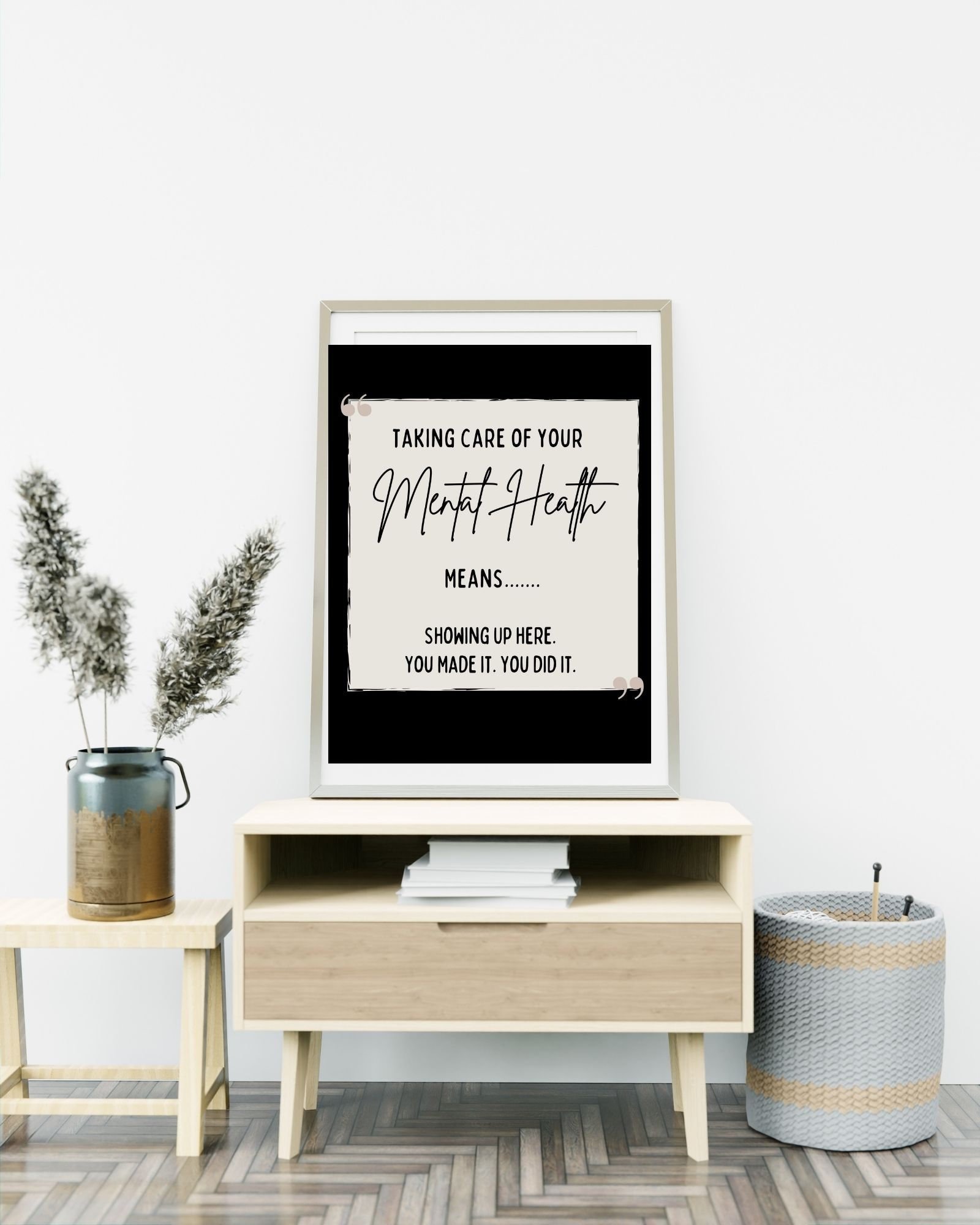 Taking Care of Your Mental Health (Black ) Print Poster,Therapy Poster, Office/Wall/RoomDecor, Counselor 8x10, 11x14,16x20, 18x24,&24x30