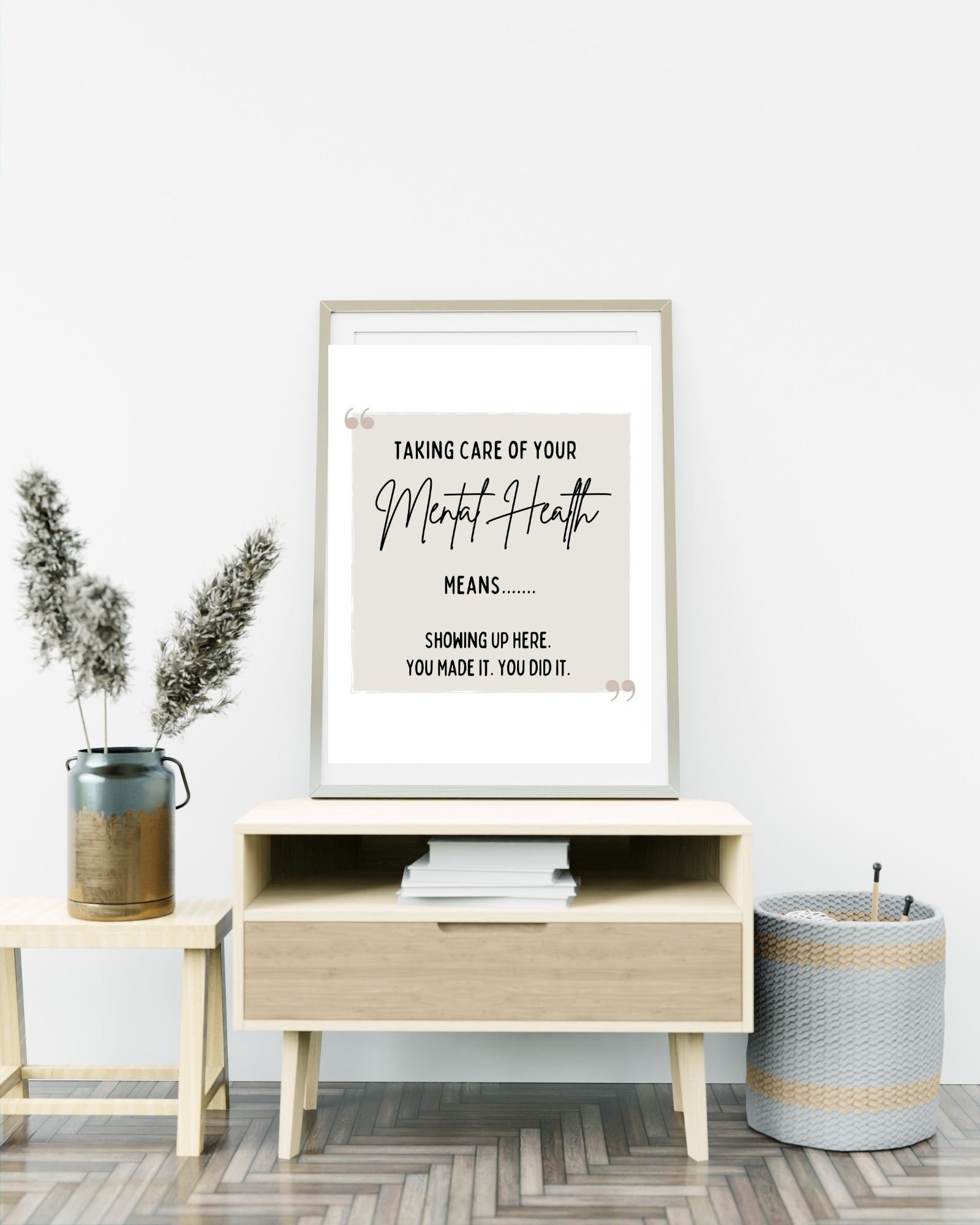 Taking Care of Your Mental Health (Gray) Print Poster,Therapy Poster, Office/Wall/RoomDecor, Counselor 8x10, 11x14,16x20, 18x24,&24x30