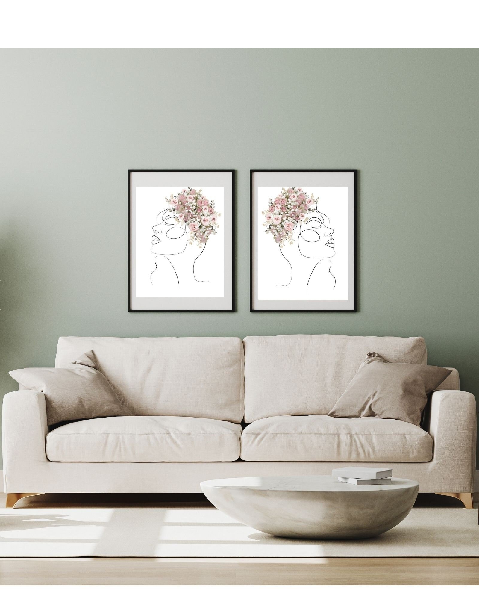2/Flower Brain Left/Right Side Combo 1 In White Digital Prints, Office & Wall Art Decor,Therapist/Counselors/Coach's/ Brain,Inside the Mind