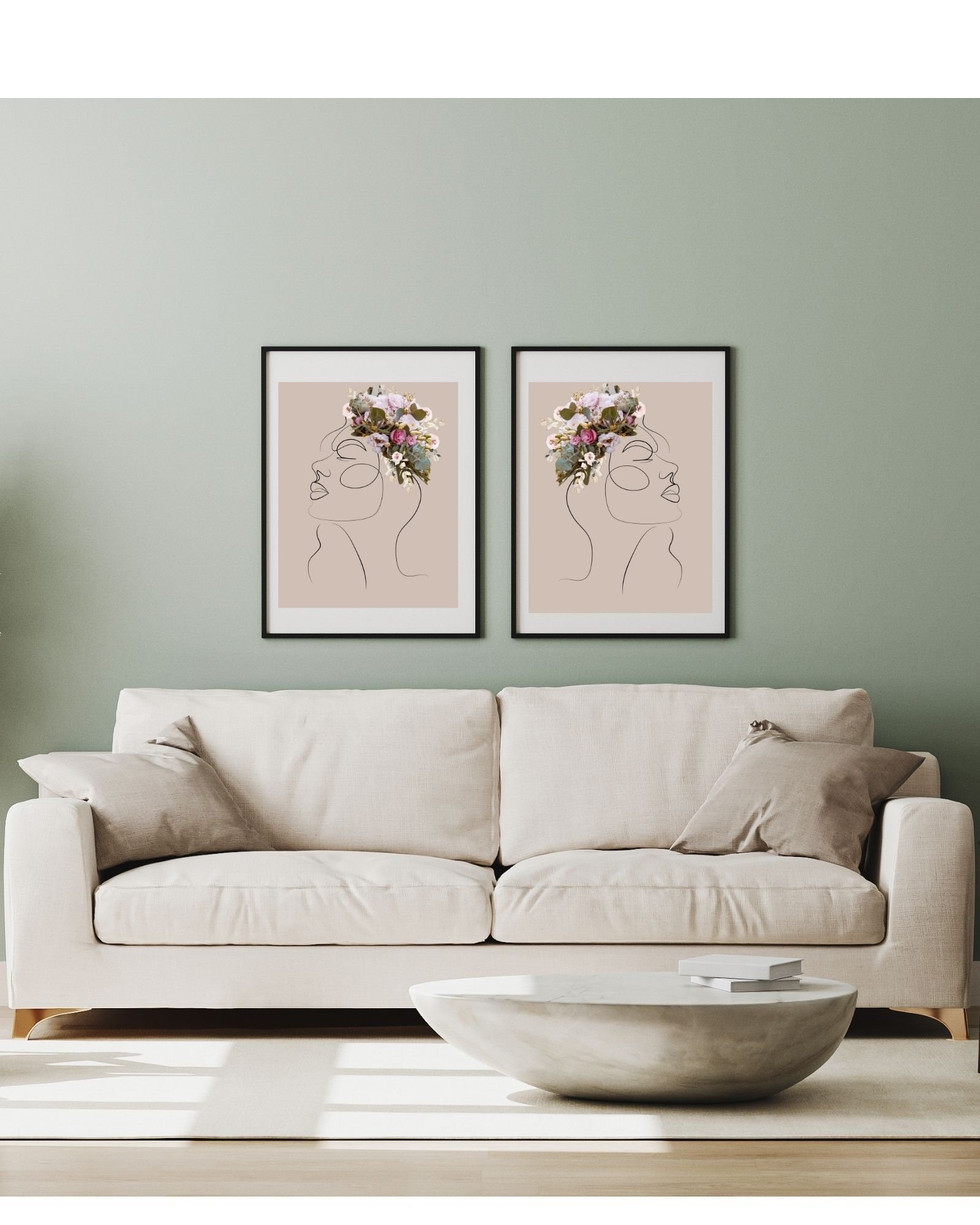 2/Flower Brain Left/Right Side Combo 2 In Purple Digital Prints, Office & Wall Art Decor,Therapist/Counselors/Coach's/ Brain,Inside the Mind