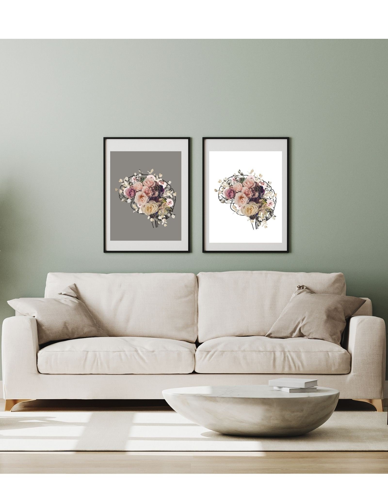 Combo #7 2/Flower Mental Health Brain Flower Digital Prints, Office & Wall Art Decor,Therapist/Counselors/Coach's/ Brain,Inside the Mind