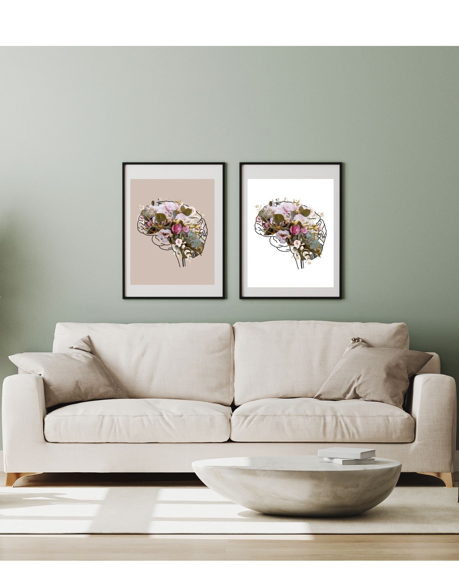 Combo #4  2/Flower Mental Health Brain Flower Digital Prints, Office & Wall Art Decor,Therapist/Counselors/Coach's/ Brain,Inside the Mind