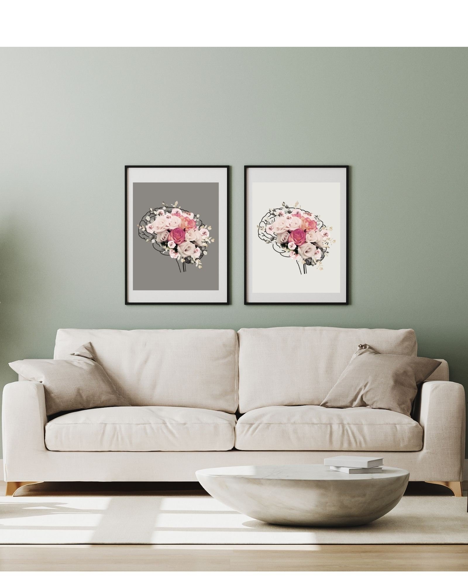 Combo #2 2/Flower Mental Health Brain Flower Digital Prints, Office & Wall Art Decor,Therapist/Counselors/Coach's/ Brain,Inside the Mind