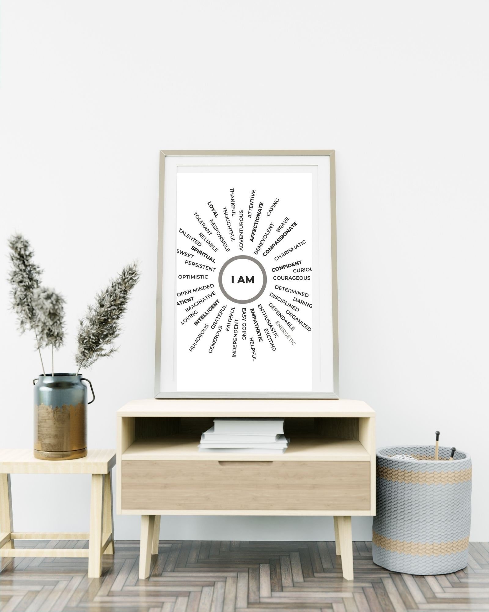 I Am Characteristics (Black)  Digital Print Poster, Therapy Poster, Office/Wall/Room Decor, Counselor 8x10, 11x14, 16x20, 18x24, and 24x30