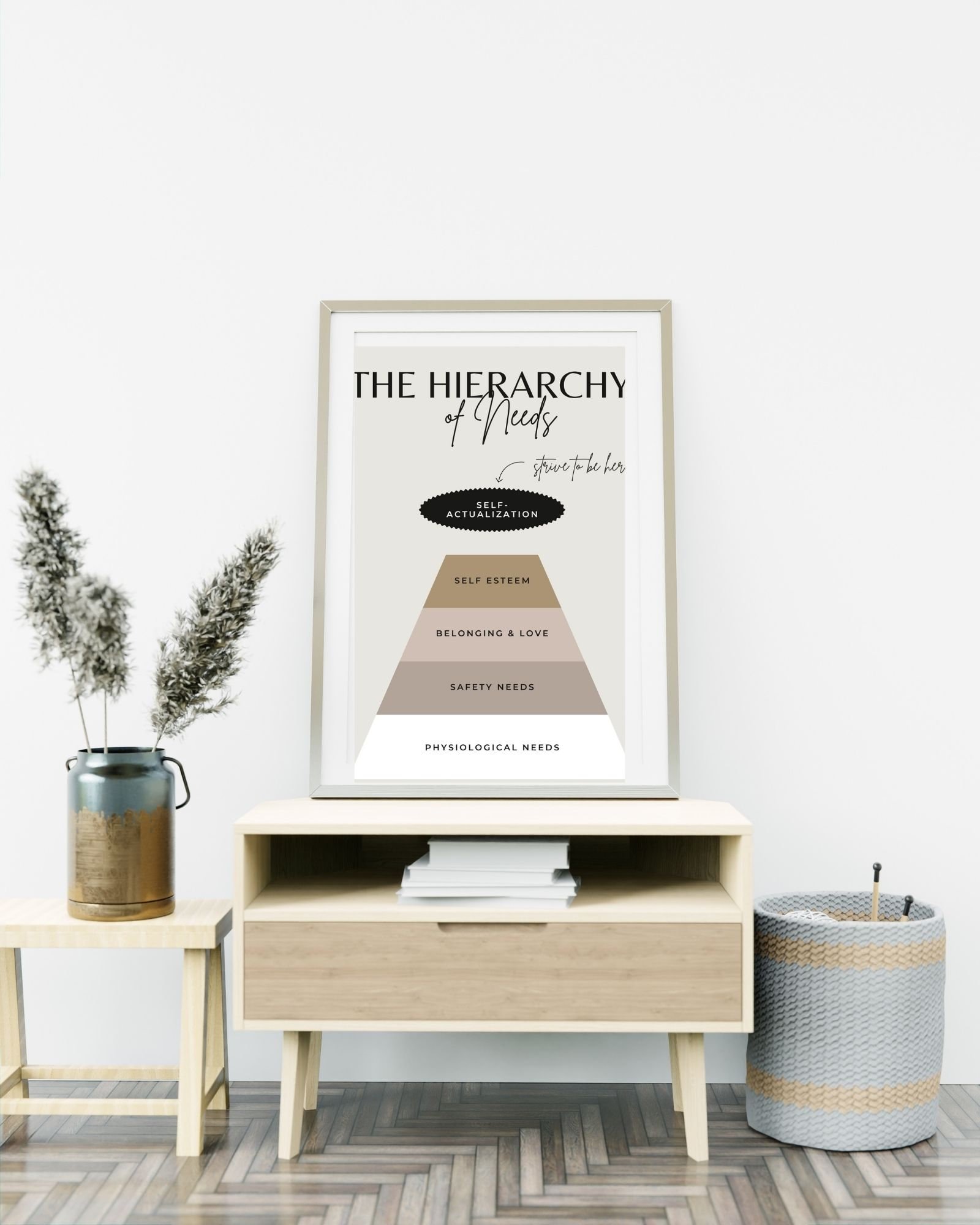 The Hierarchy of  Needs (Gray) Digital Print Poster, Therapy Poster, Office/Wall/Room Decor, Counselor 8x10, 11x14, 16x20, 18x24, and 24x30