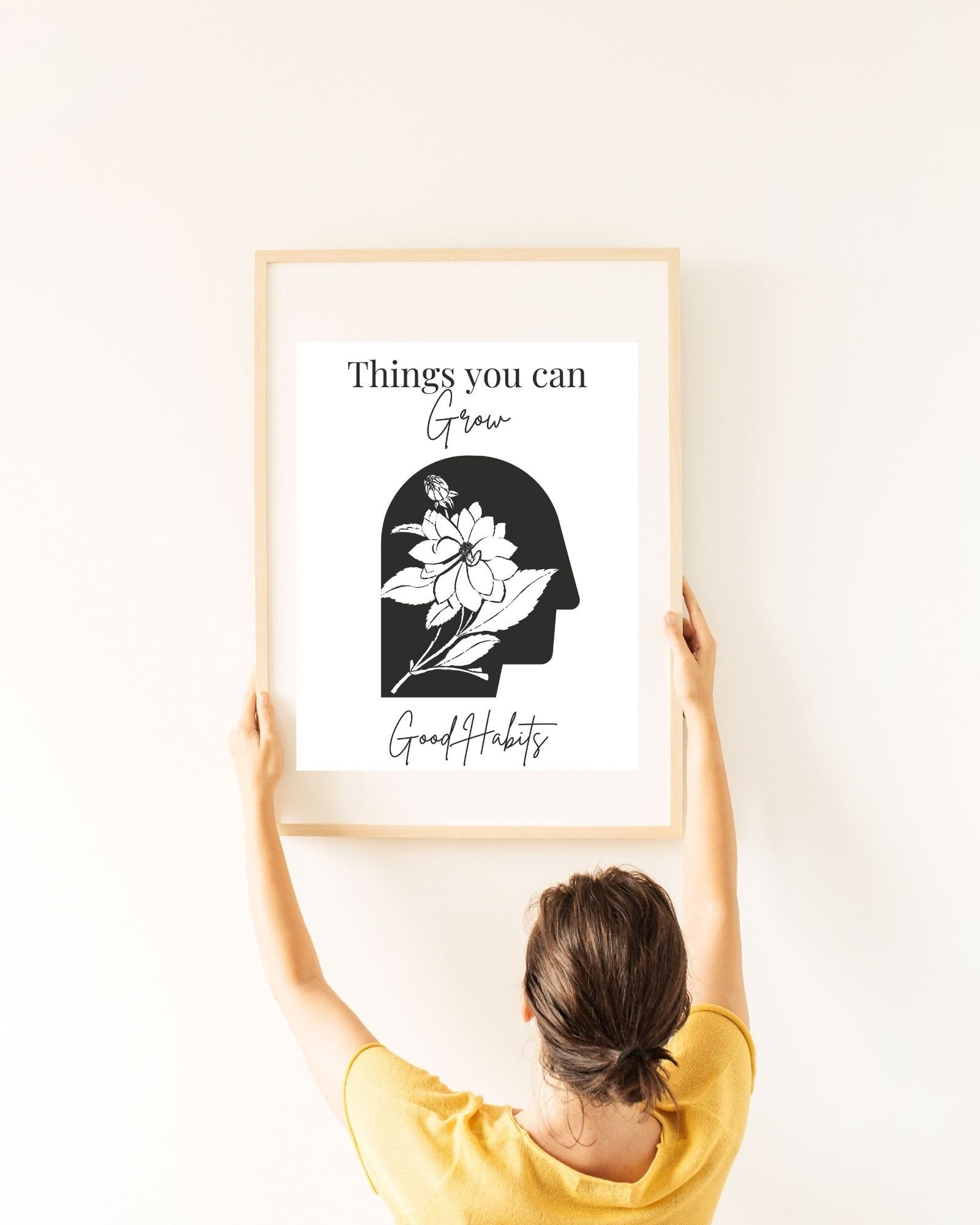 Can Grow Good Habits  (2 colors) Digital Print, Mental Health/ Psychology/Positivity/ Office & Wall Art Decor, Therapist/Counselors/Coach's