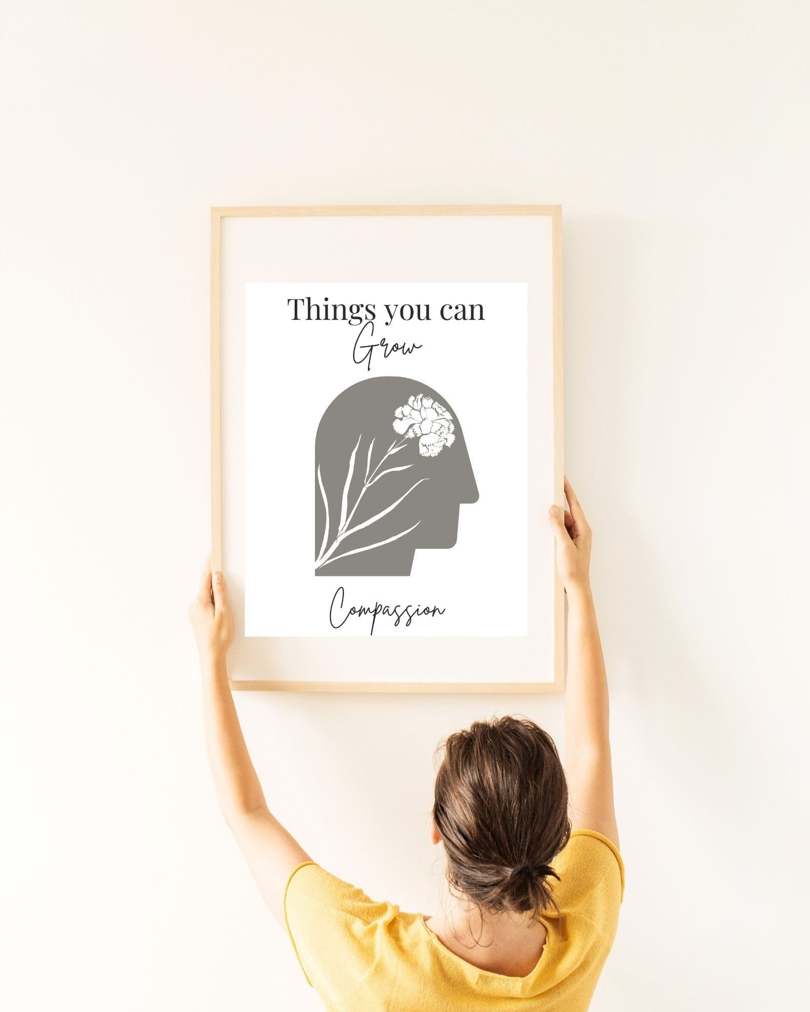 Can Grow Compassion (2 colors) Digital Print, Mental Health/ Psychology/Positivity/ Office & Wall Art Decor, Therapist/Counselors/Coach's