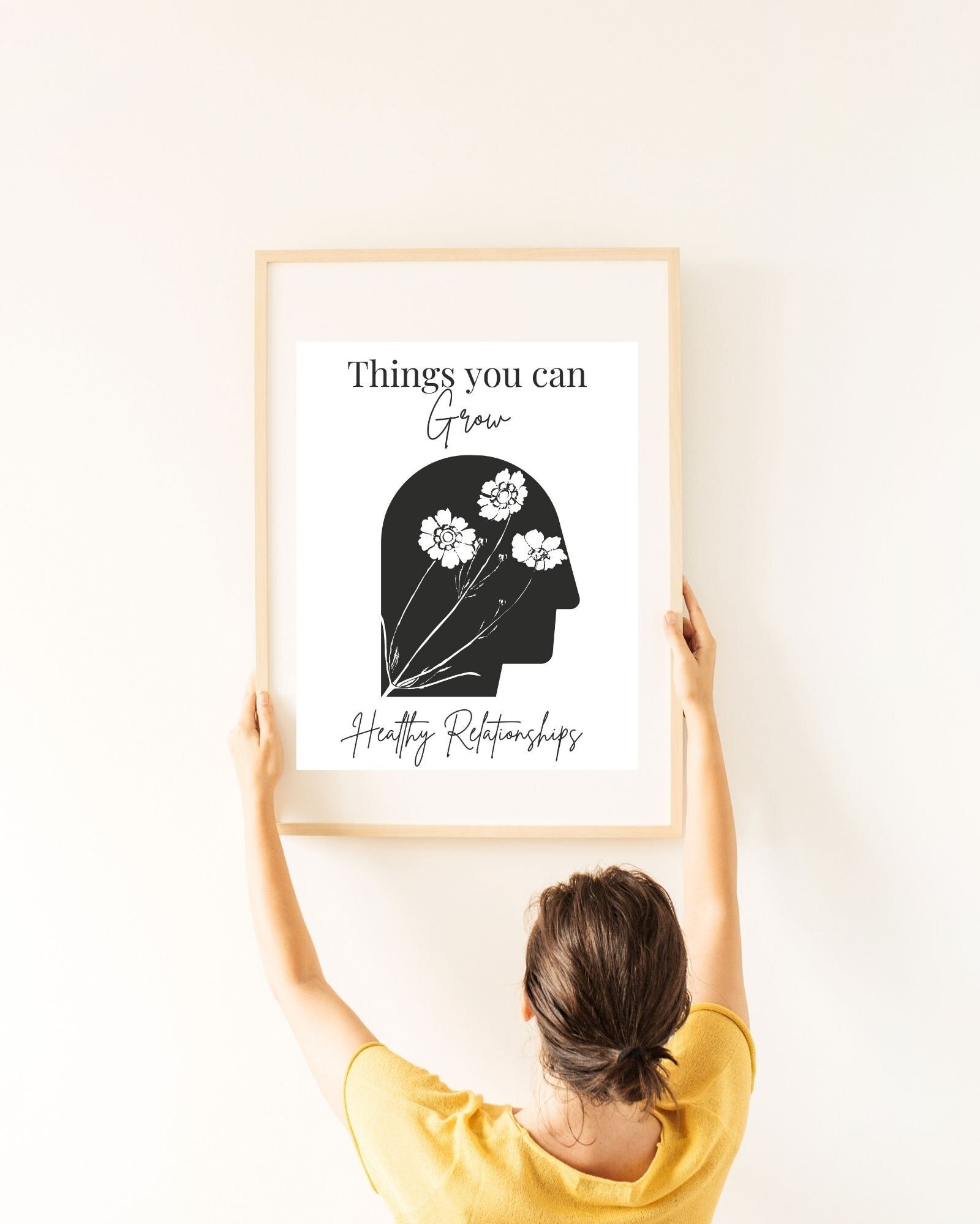 Can Grow Healthy Relationships (2 colors) Digital Print,Mental Health/ Psychology/Office & Wall Art Decor,Therapist/Counselors/Coach's