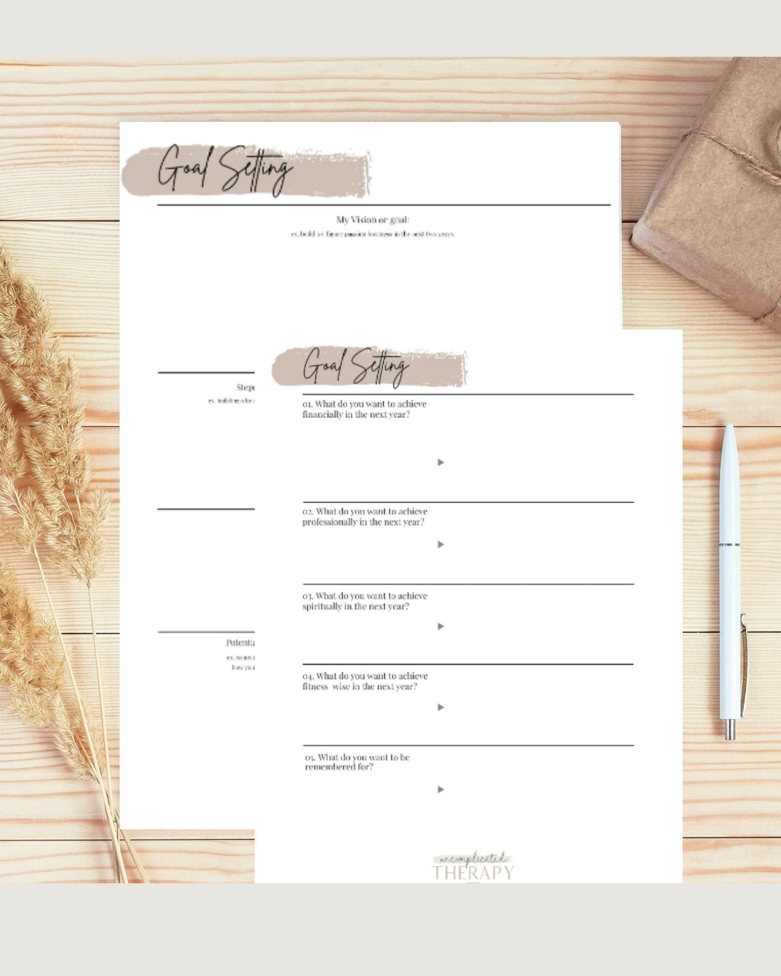 Goal Setting Worksheets (2) For Therapists, Counselors, Coaches & Clients