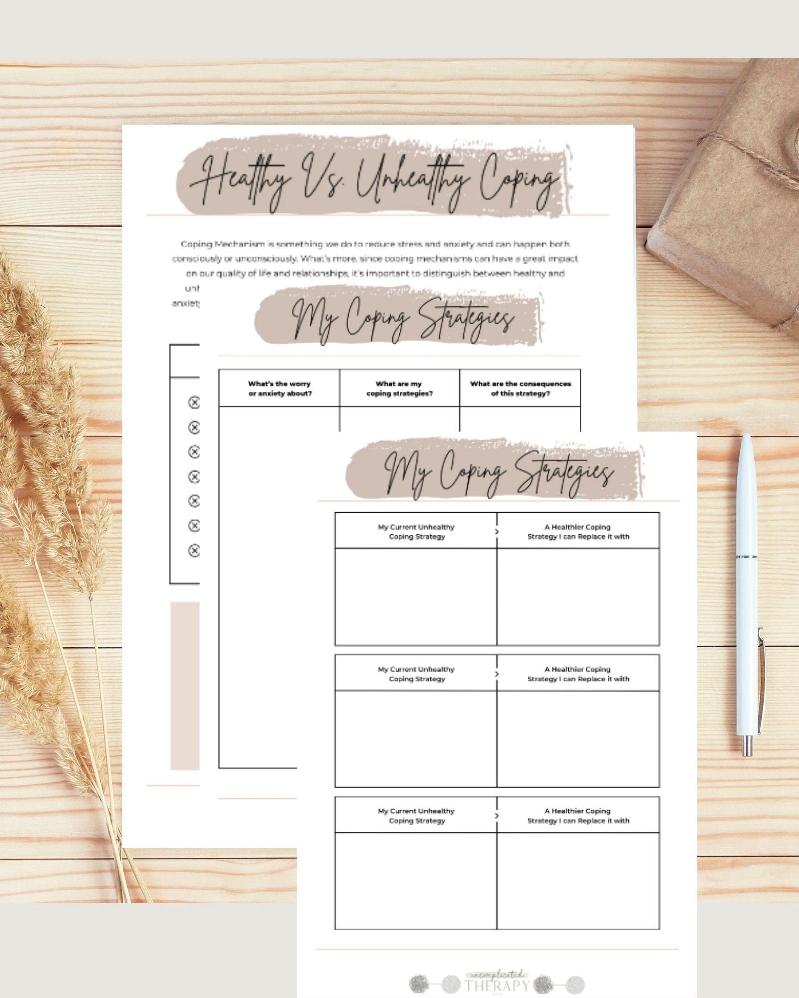My Coping Strategies Worksheets (3) For Therapists, Counselors, Coaches & Clients
