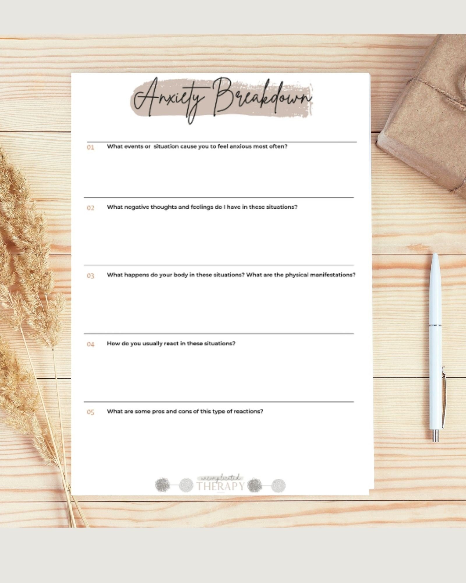 Anxiety Breakdown Worksheet For Therapists, Counselors, & Coaches