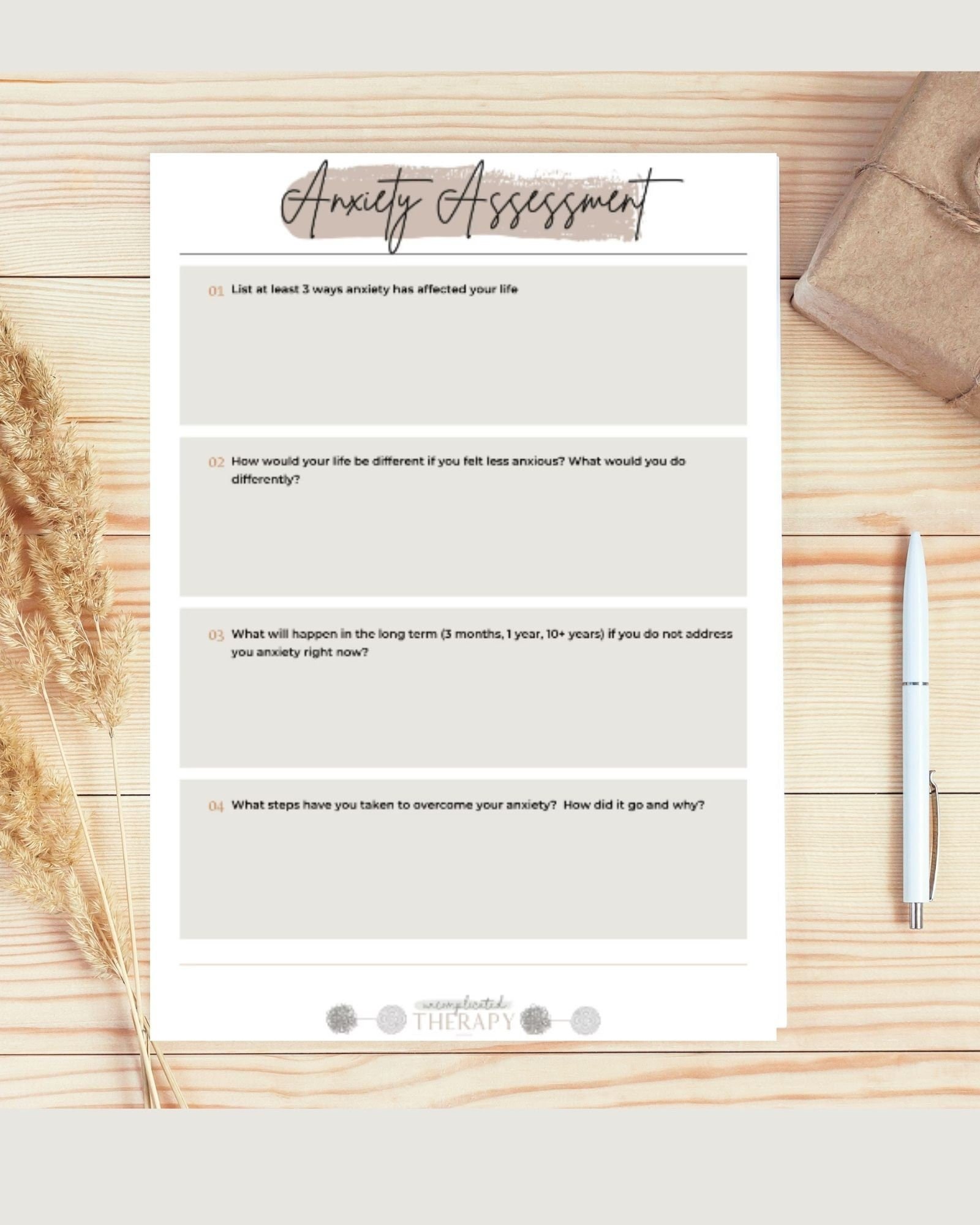Anxiety Assessment Worksheet For Therapists, Counselors, & Coaches