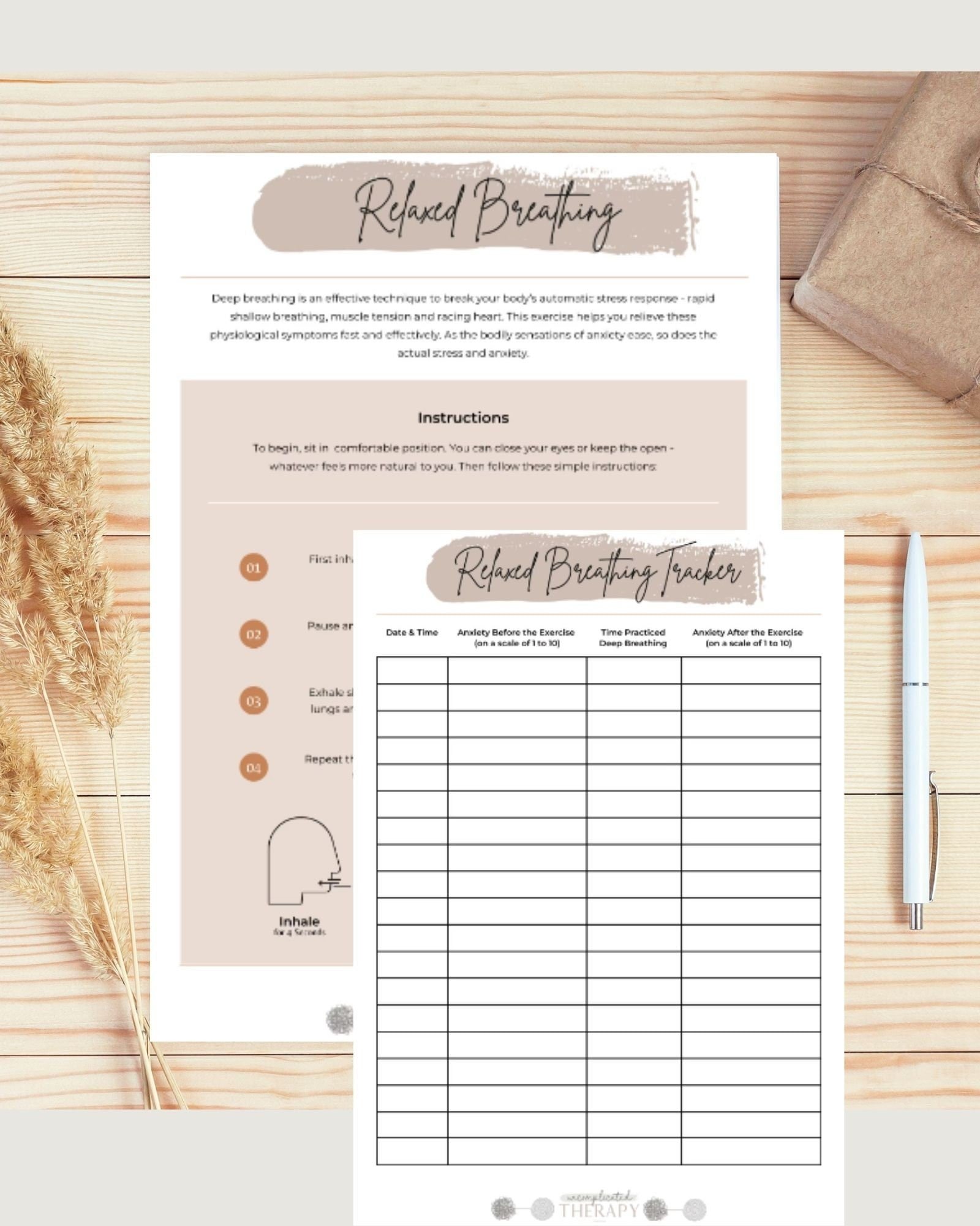 Relaxed Breathing Worksheets For Therapists, Counselors, & Coaches