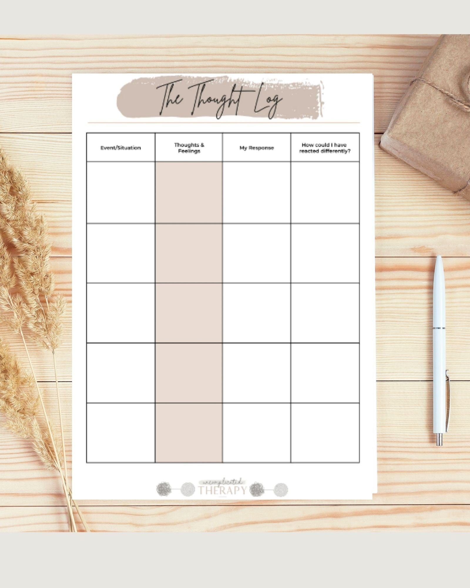 The Thought Log Worksheet For Therapists, Counselors, & Coaches