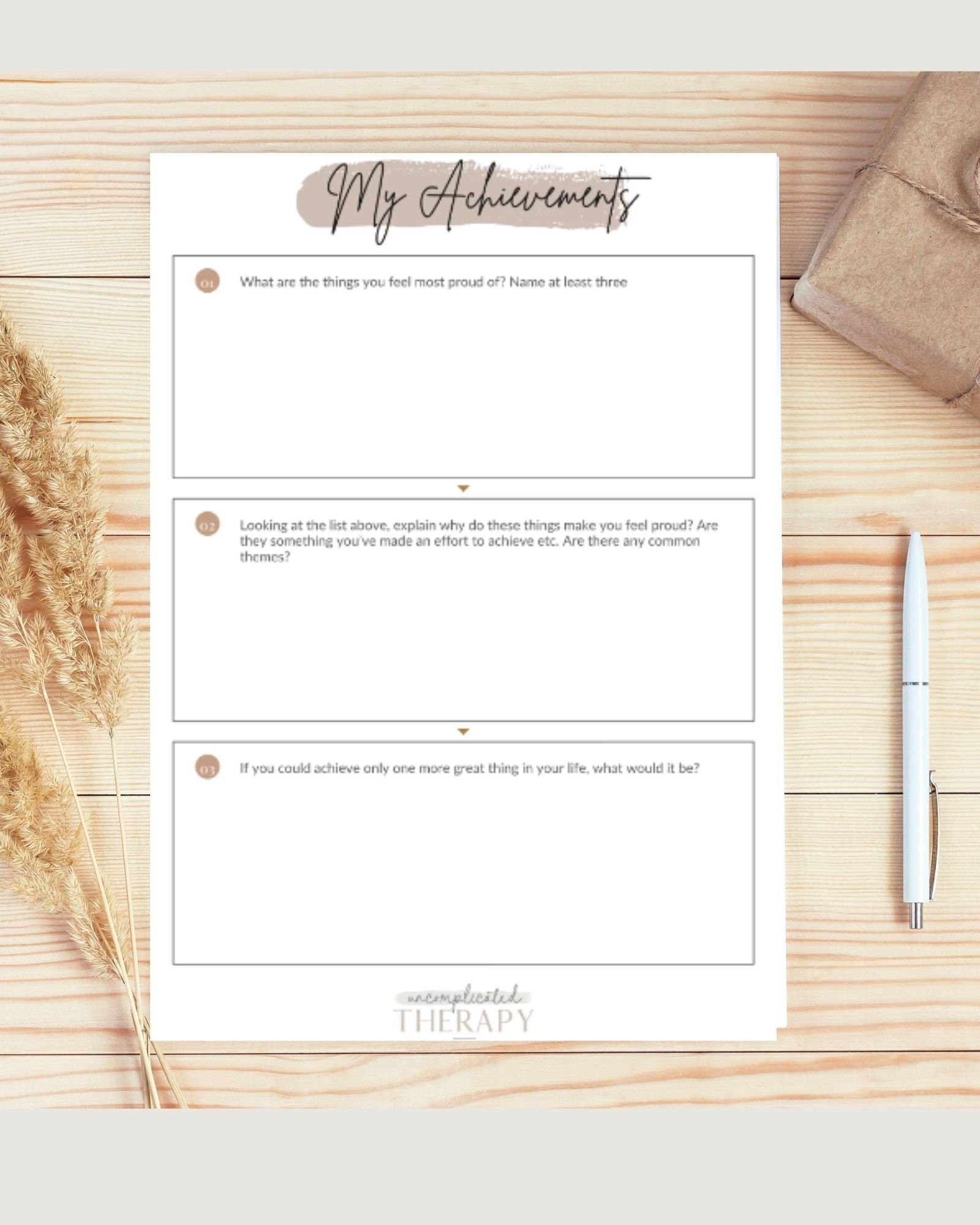 My Achievements Worksheet For Therapists, Counselors, and Coaches