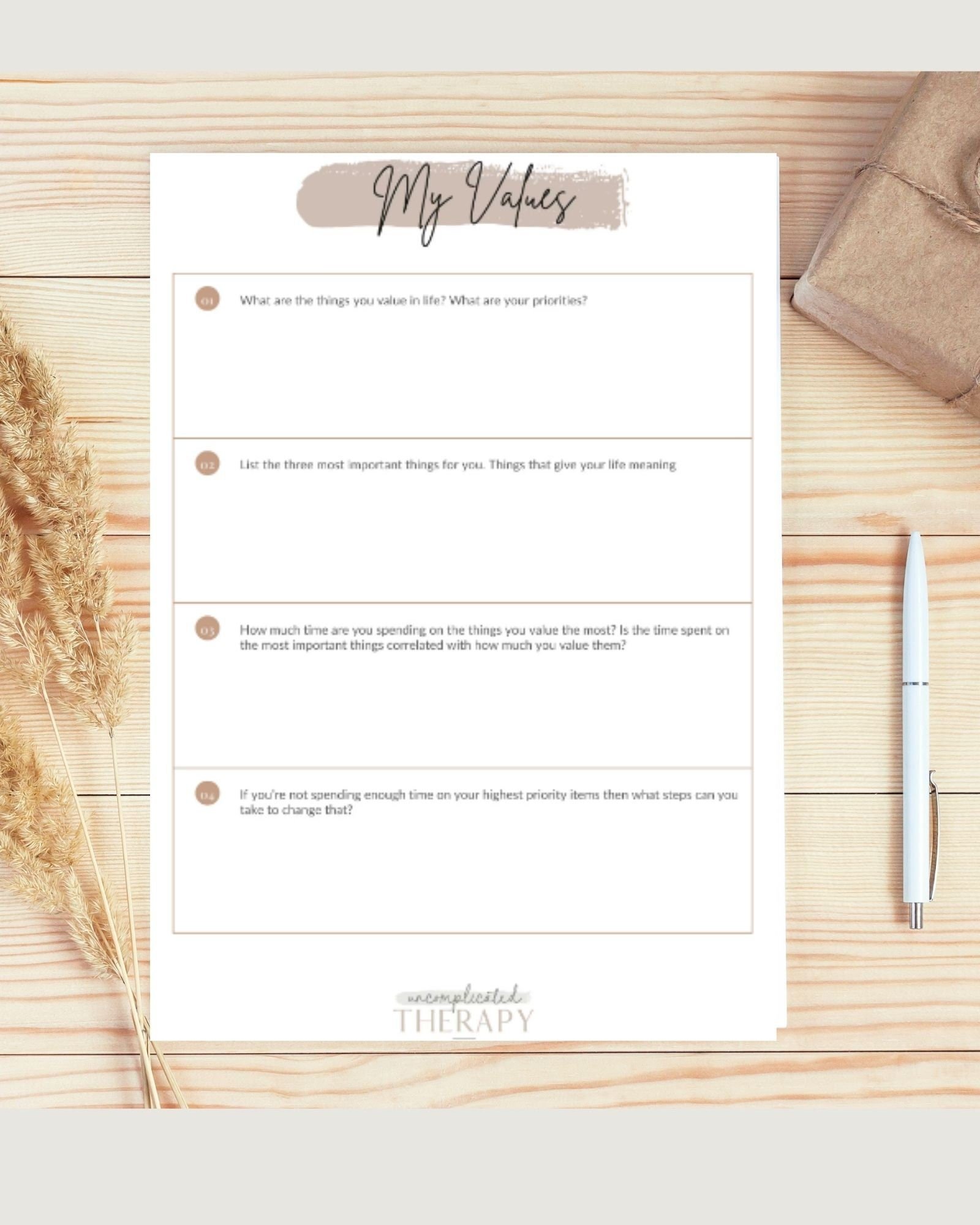 My Values Worksheet For Therapists, Counselors, and Coaches