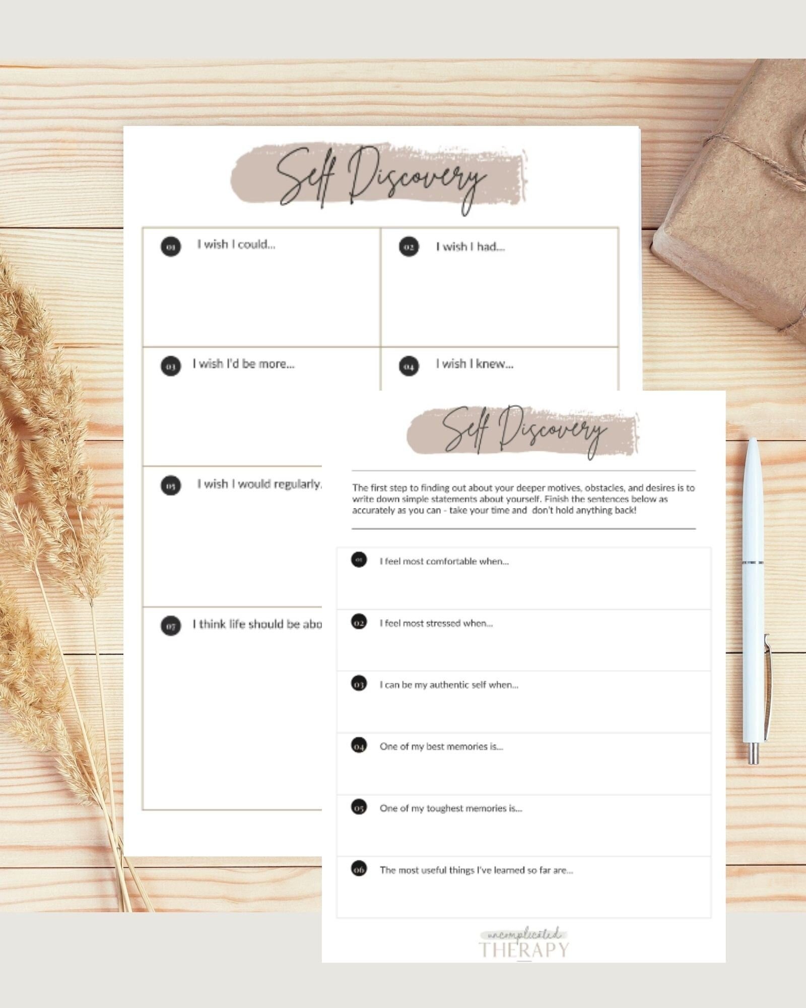 Self Discovery Worksheets (2) For Therapists, Counselors, Coaches & Clients