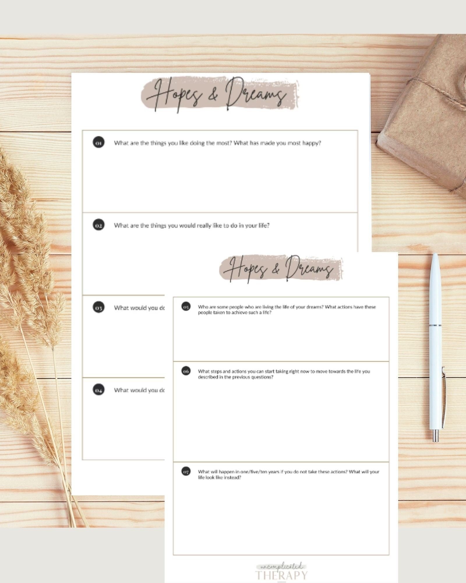 Hopes and Dreams Worksheets (2) For Therapists, Counselors, Coaches & Clients