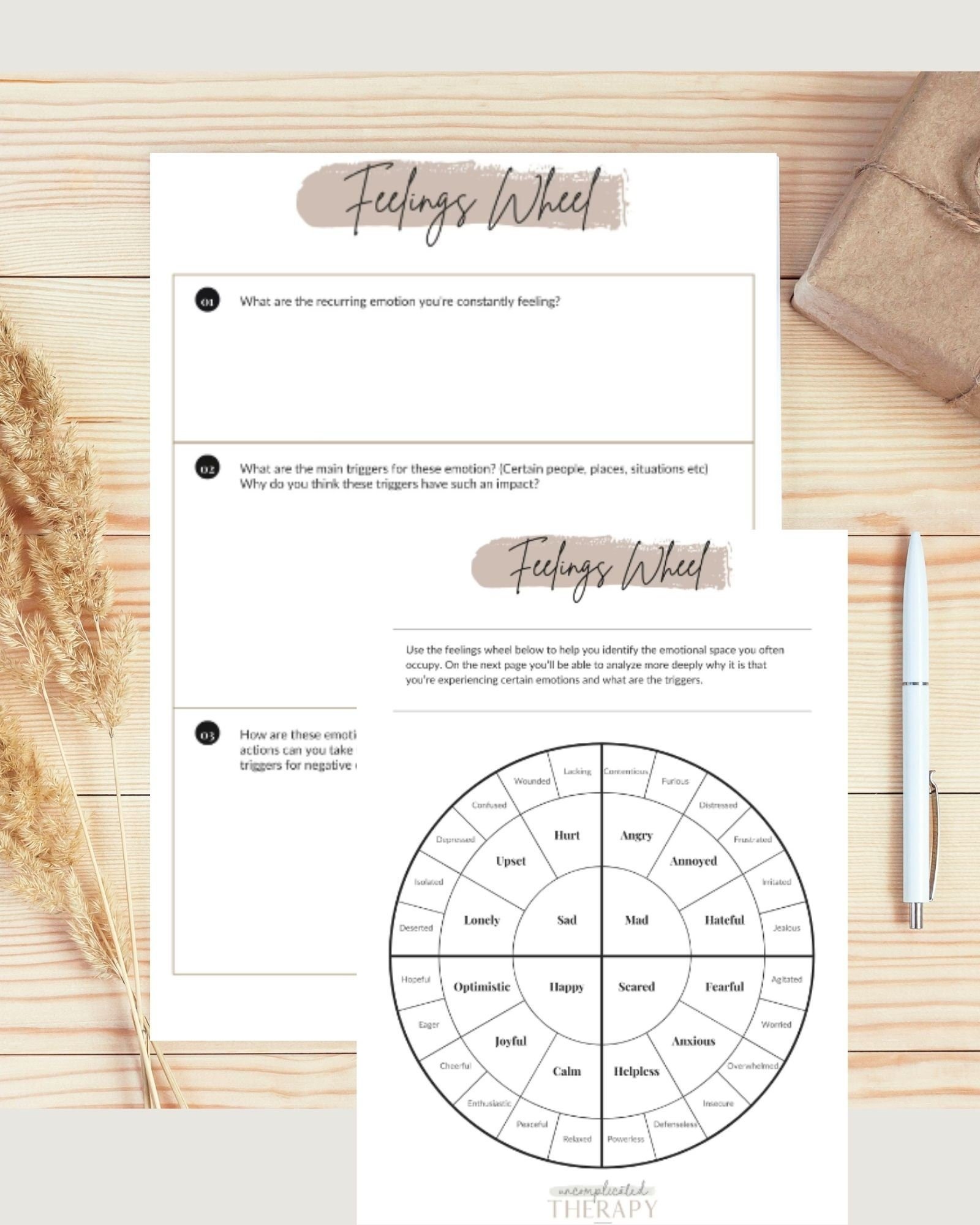 Feeling Wheel Worksheets For Therapists, Counselors, and Coaches