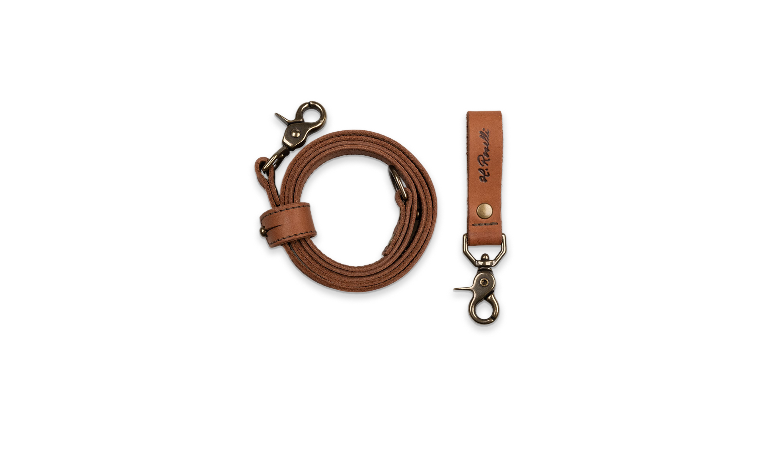 ROSELLI Leder-Hundeleine 180 cm – Naturgegerbtes Premiumleder