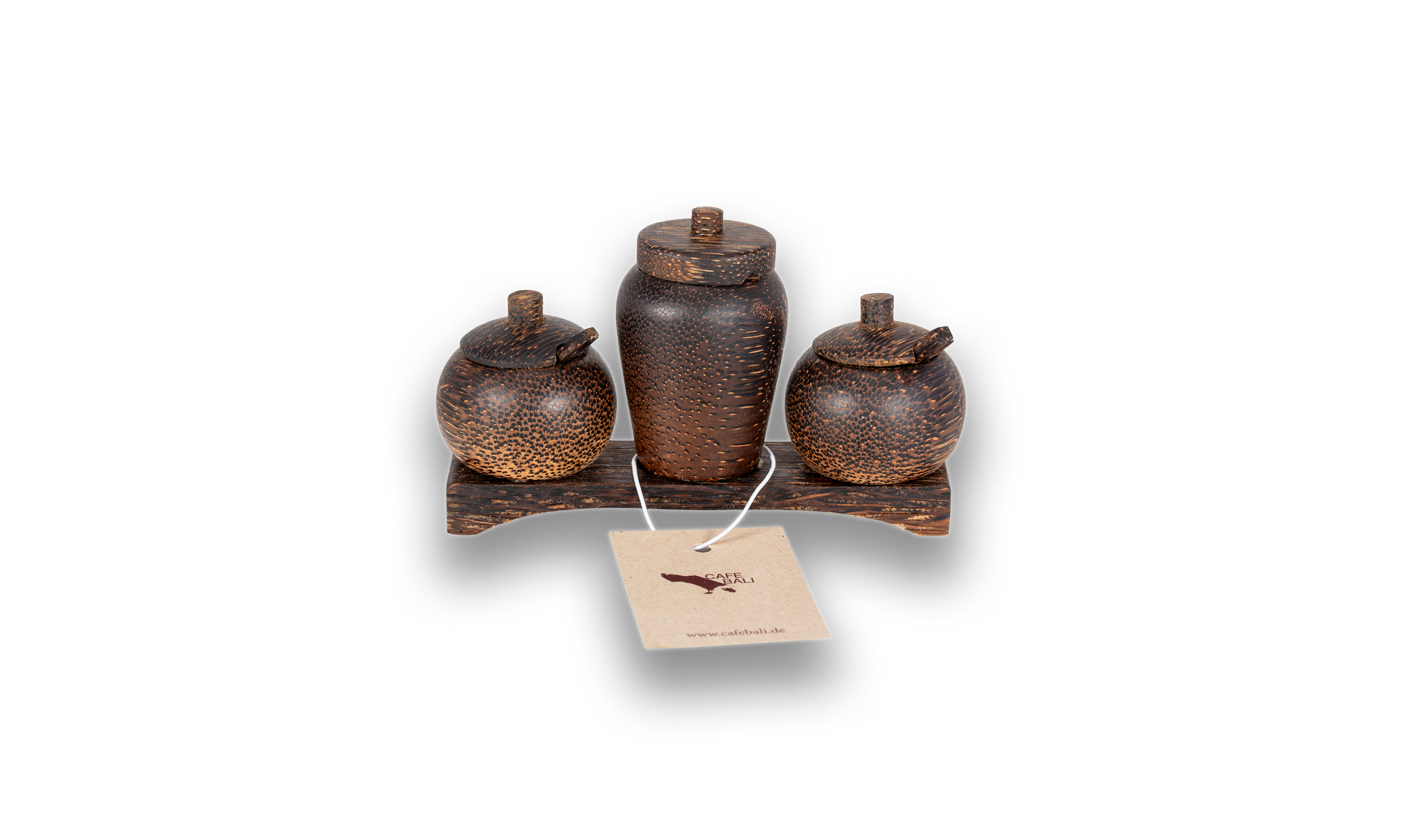 Gewürzset aus Kokosnuss mit Deckel