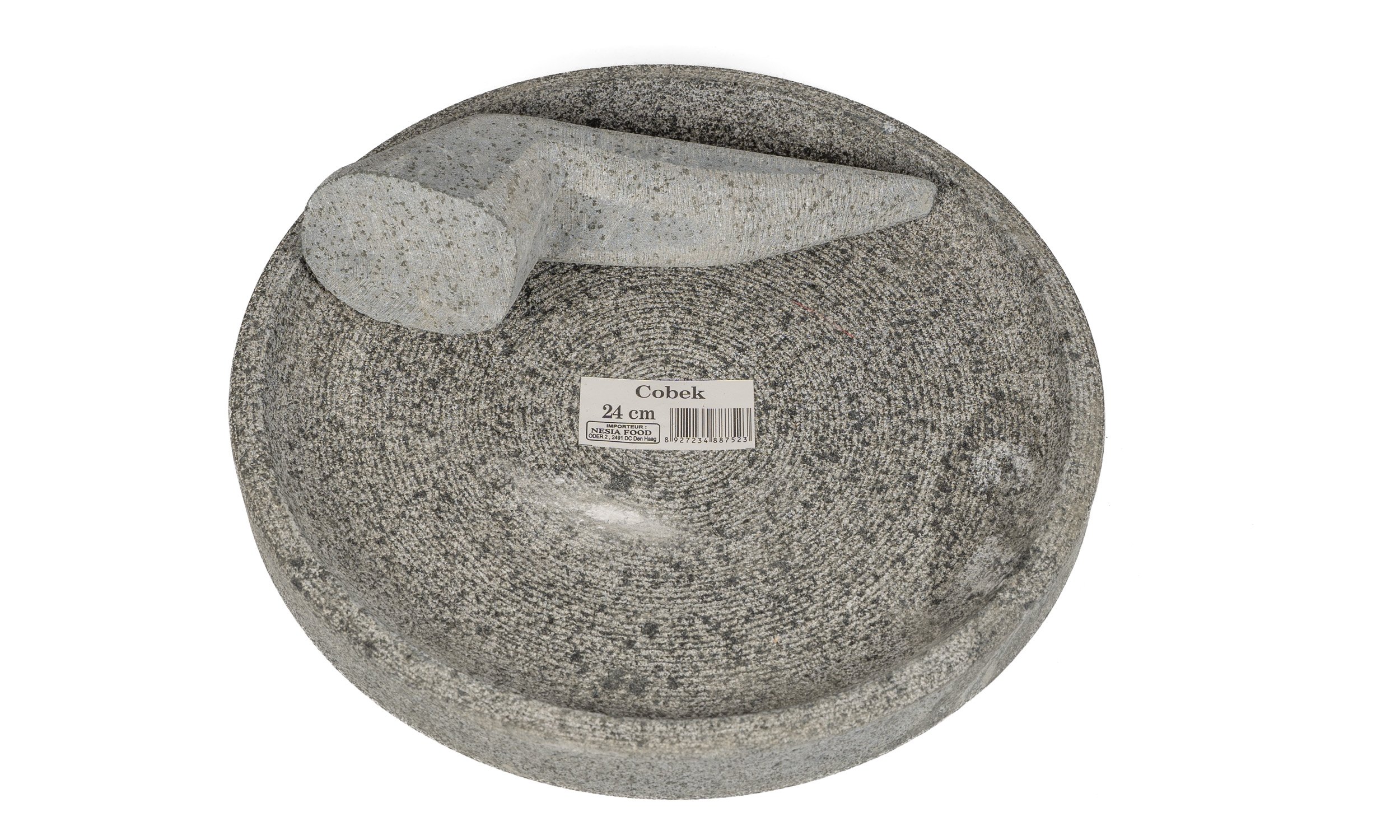 Cobek – Traditionelle Indonesische Mörser und Stößel (24 cm)