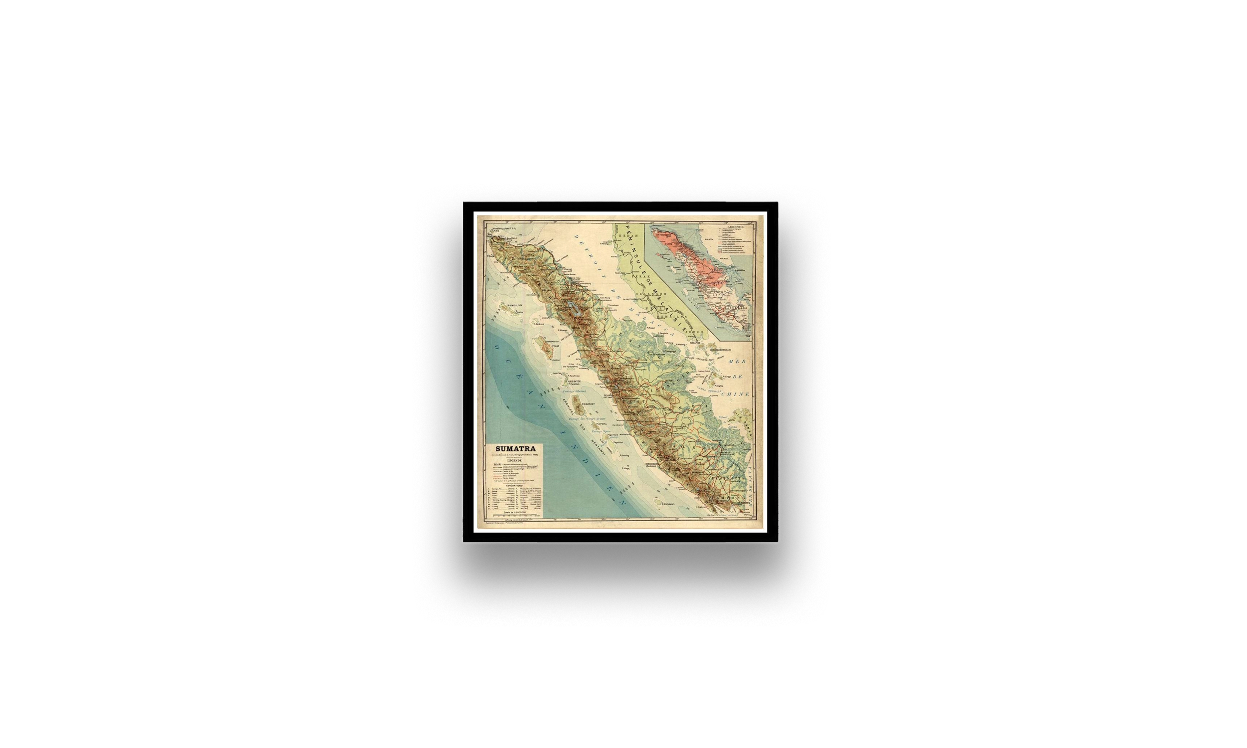 Karte von der Insel SUMATRA (1922)