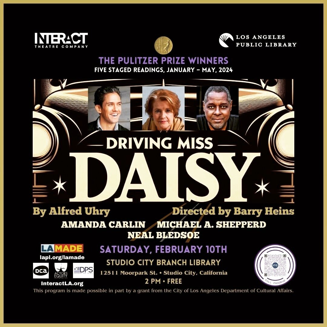 Casting Update!

Sadly, due to a filming conflict, Tate Ellington has had to exit our staged reading. We are thrilled, however, to welcome Neal Bledsoe to our cast!

Don't miss &quot;Driving Miss Daisy&quot; Saturday, February 10th at 2 pm @studiocit