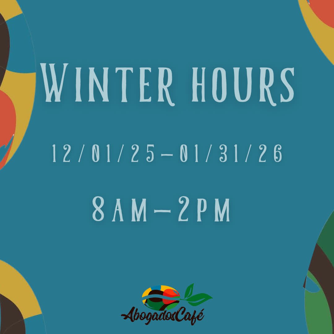 Snow is here &mdash; and so are our winter hours! ❄️☕

Bundle up, slide on over, and let us keep you warm with your favorite cafecito. ☕