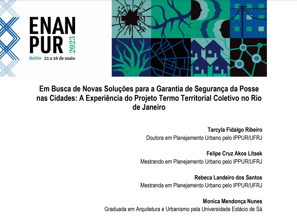 Em Busca de Novas Soluções para a Garantia de Segurança da Posse nas Cidades: A Experiência do Projeto Termo Territorial Coletivo no Rio de Janeiro