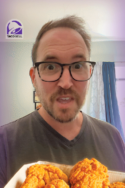 Taco Bell Crispy chicken nuggets Snapchat experience.