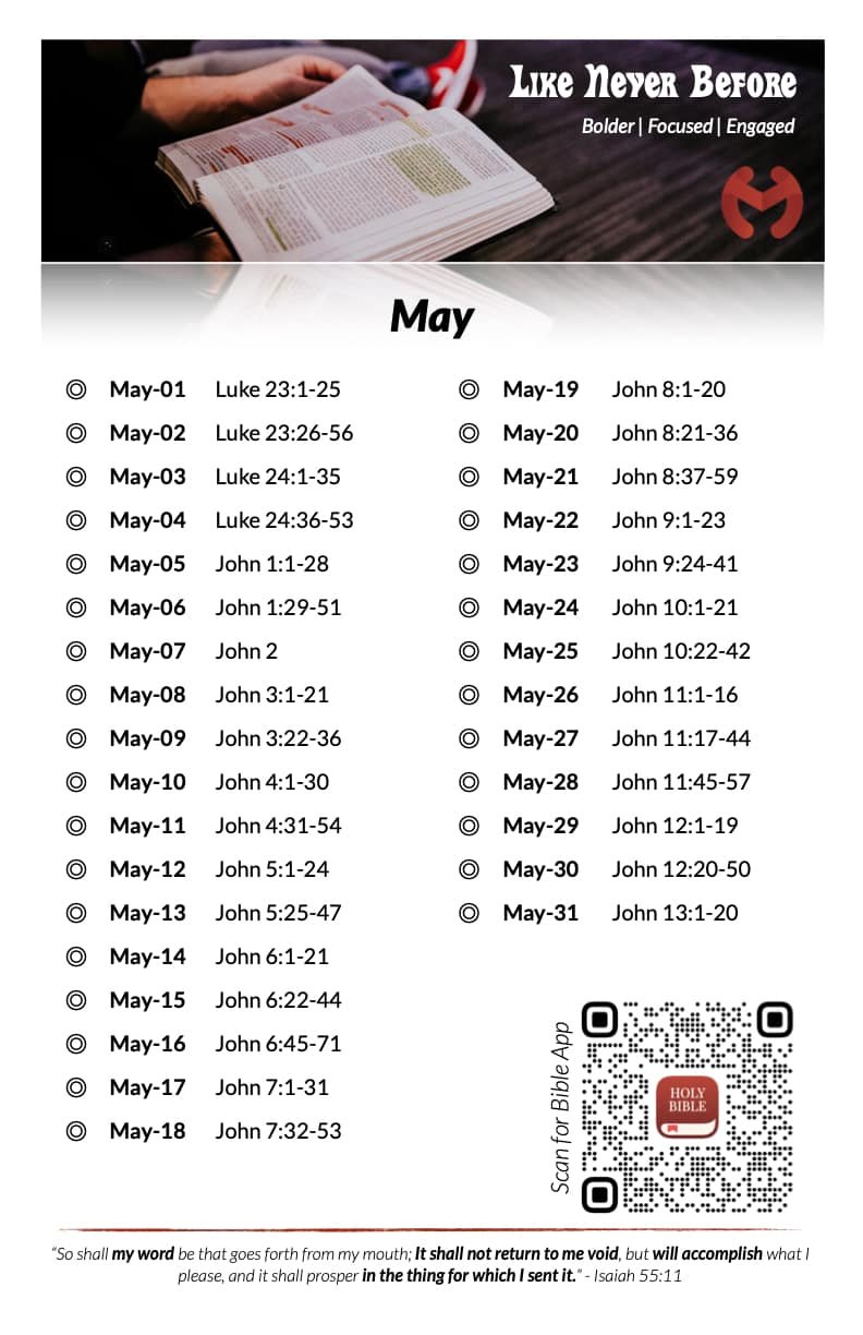Welcome to May!
What has God shown you as you&rsquo;ve read the New Testament this year?