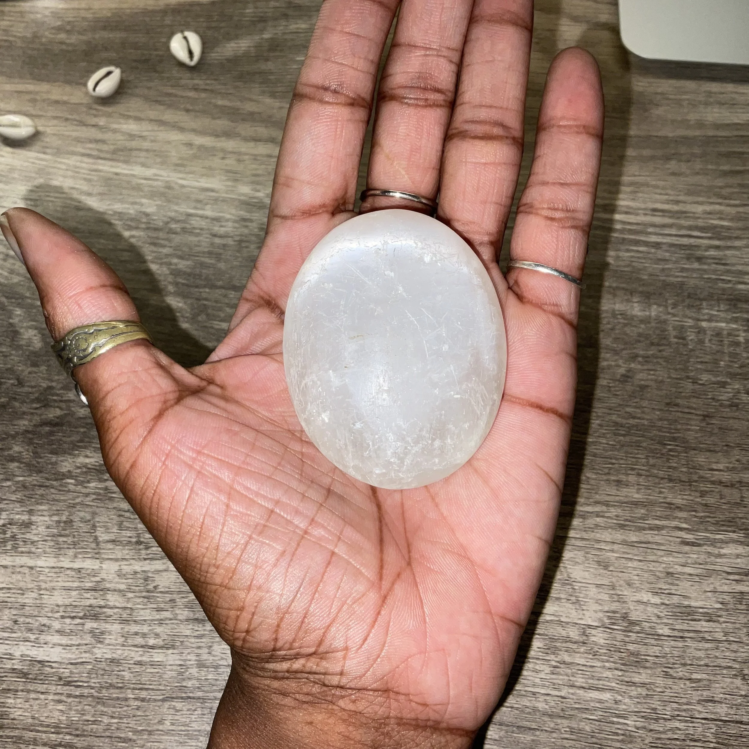 Satin Spar (Selenite) Palm Stone