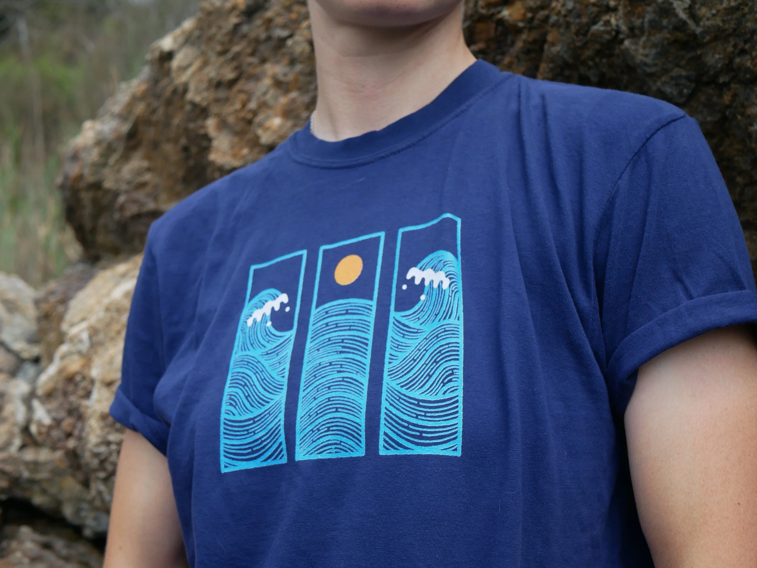Triple Panel Waves T-Shirt — Ether Design Co.