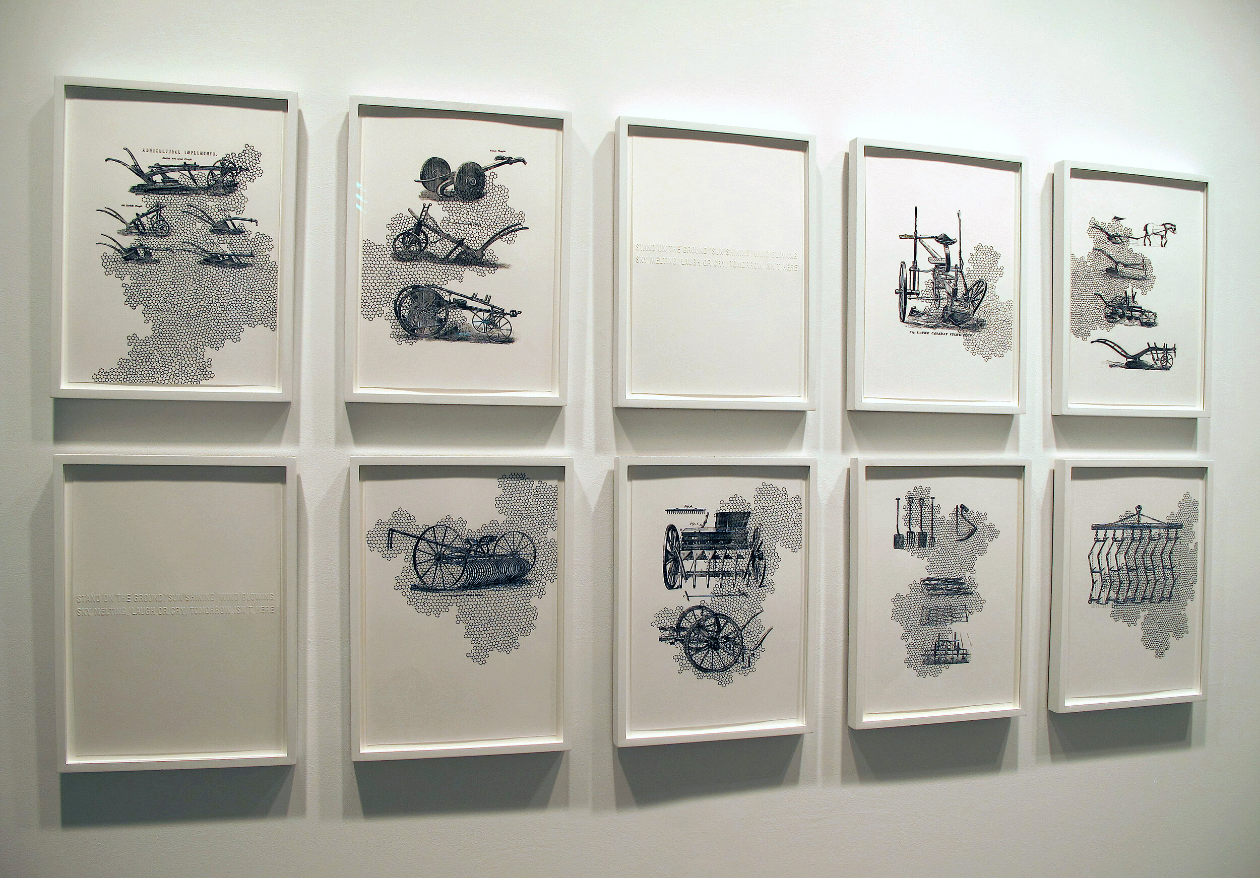 19th century European farm equipment and SiO2 #1–13 | 2012 | 42 x 30 cm each