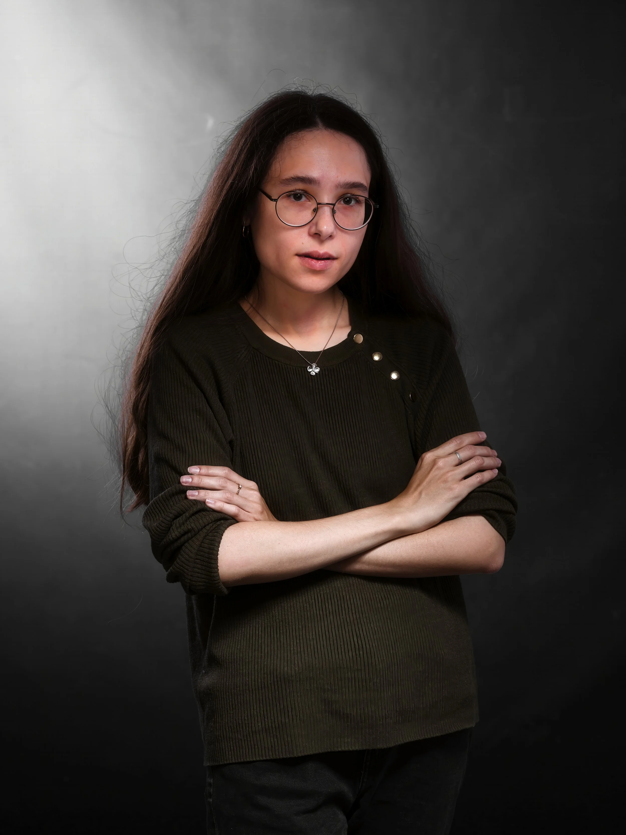 B0015760 Young Woman with Arms Crossed
