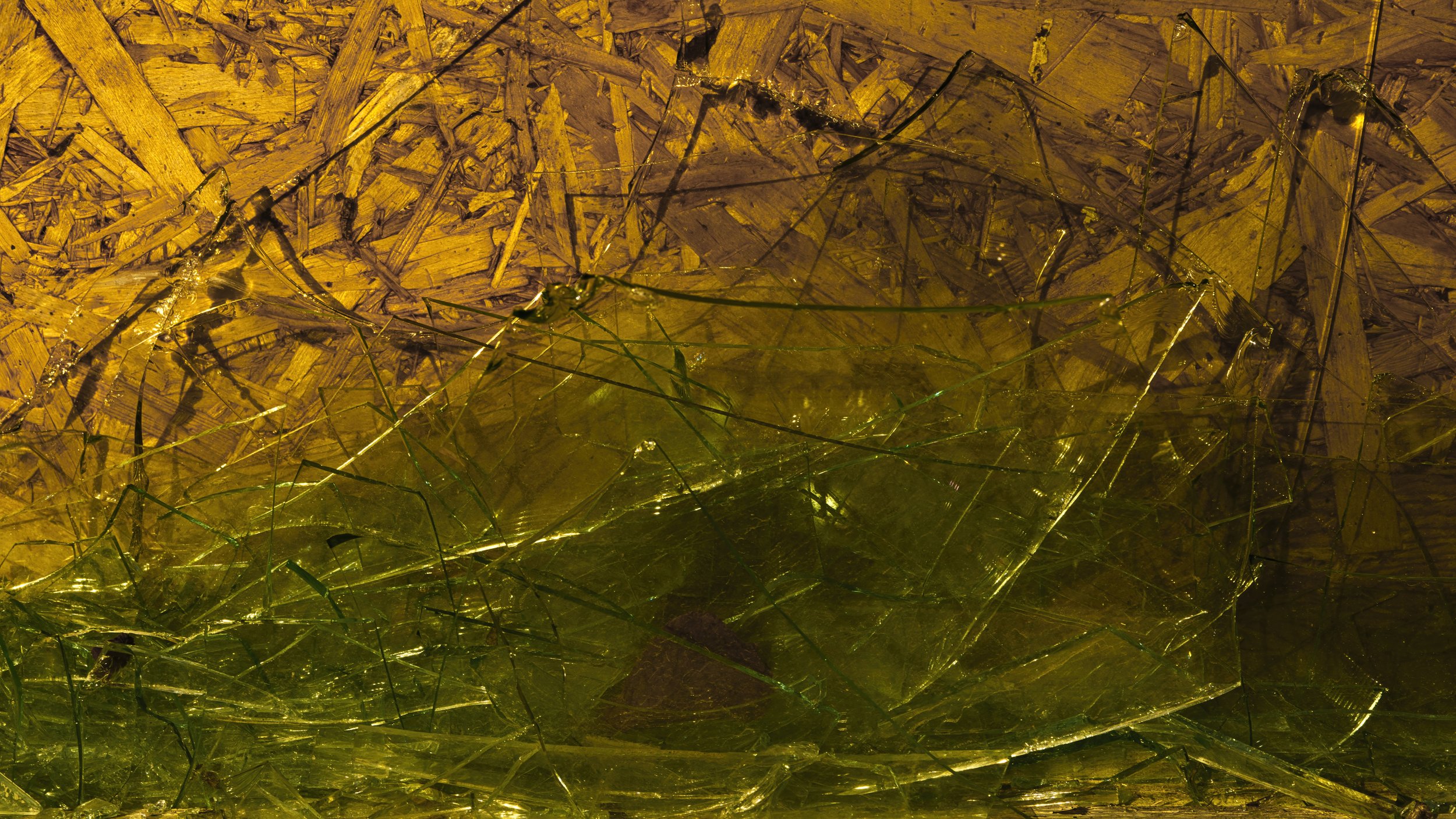 B0004344 OSB Board and Shards of Glass