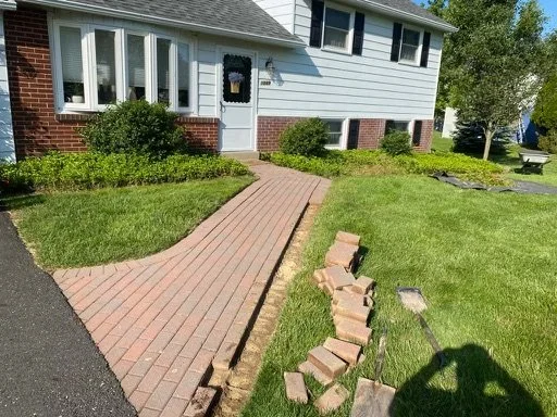before- Install Paver Walkway with Border
