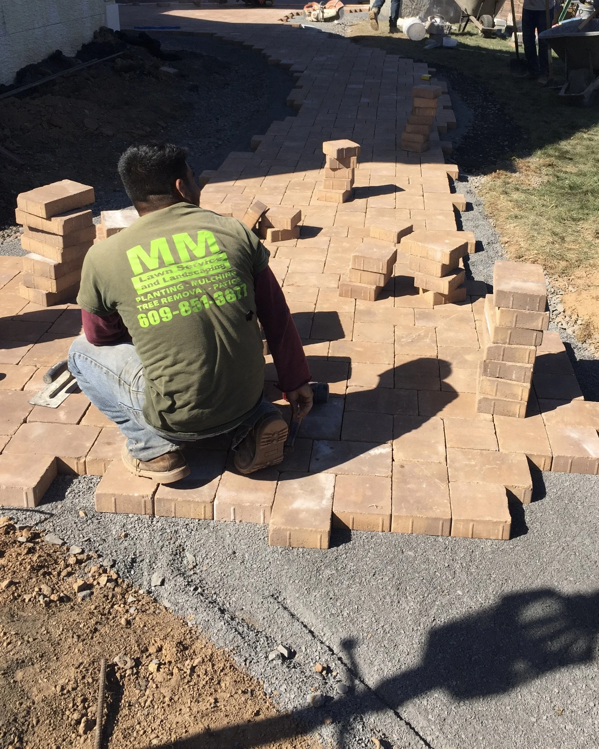 before- Paver Walkway with border