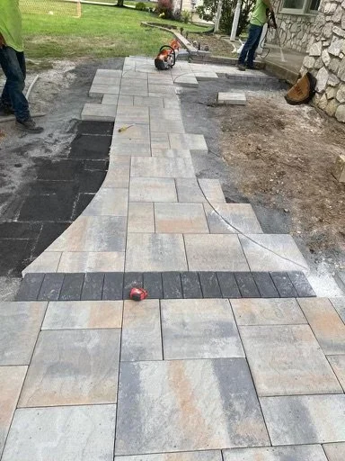 Before- Paver Walkway with Border