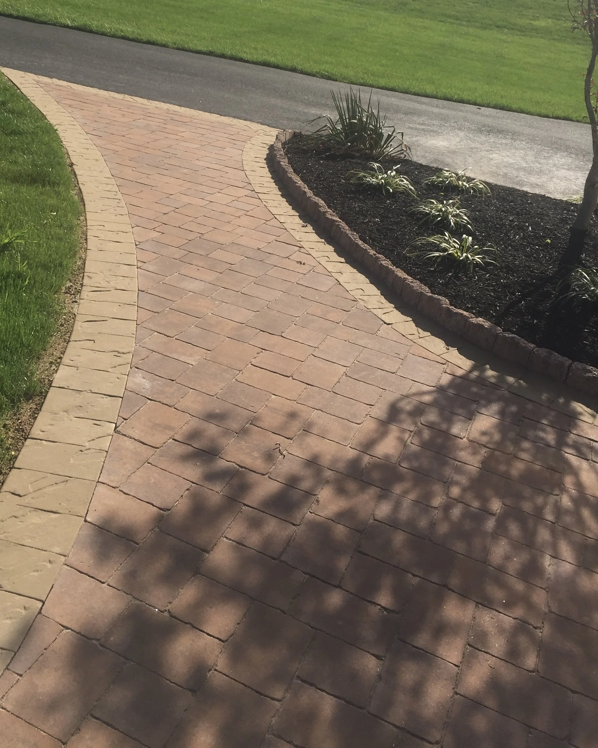 after - paver front walkway with border