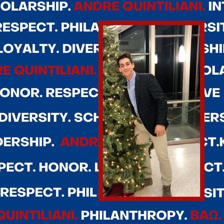 Next up is Andre Quintiliani. Andre is a member of the class of &lsquo;22 from West Chester, Pennsylvania. He is majoring in Government and History. Swipe left to learn more about Andre! #tuna