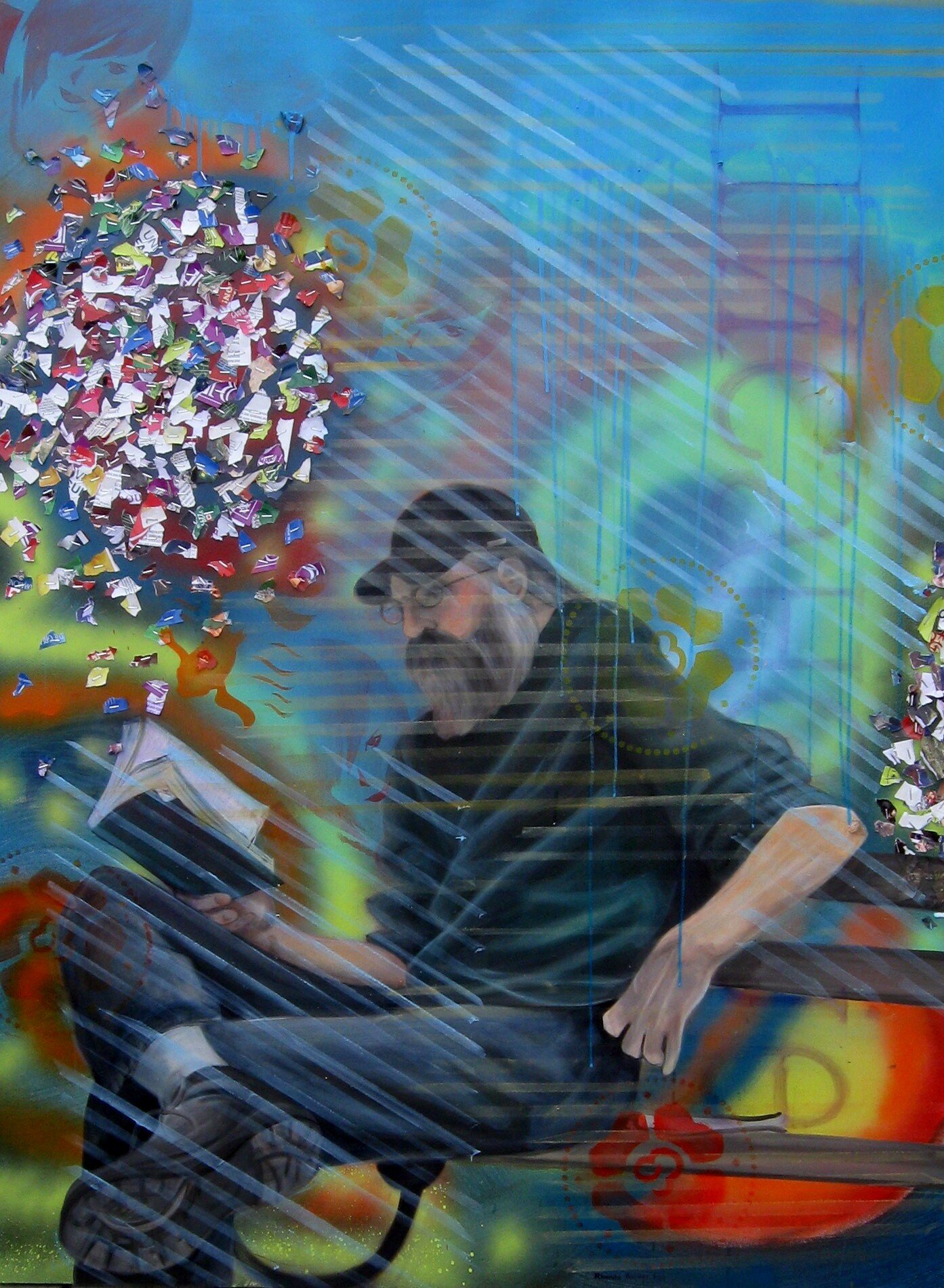 The Readers 5 // 36 x 48 in (91 x 121 cm) mixed media and oil on board