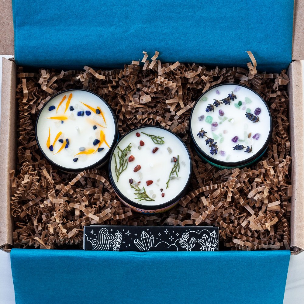 Herbal Bath Tea & Candle Trio Gift Set | Rose