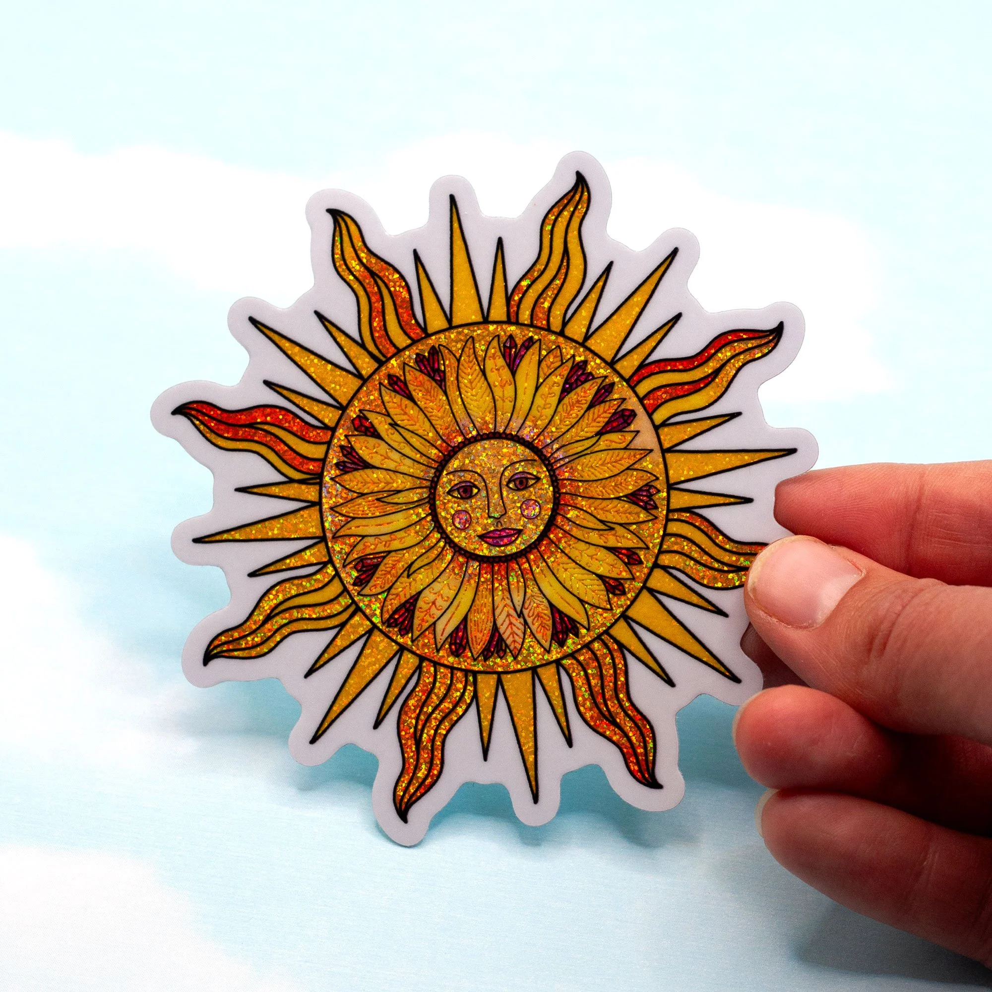 Glitter Sun Sticker